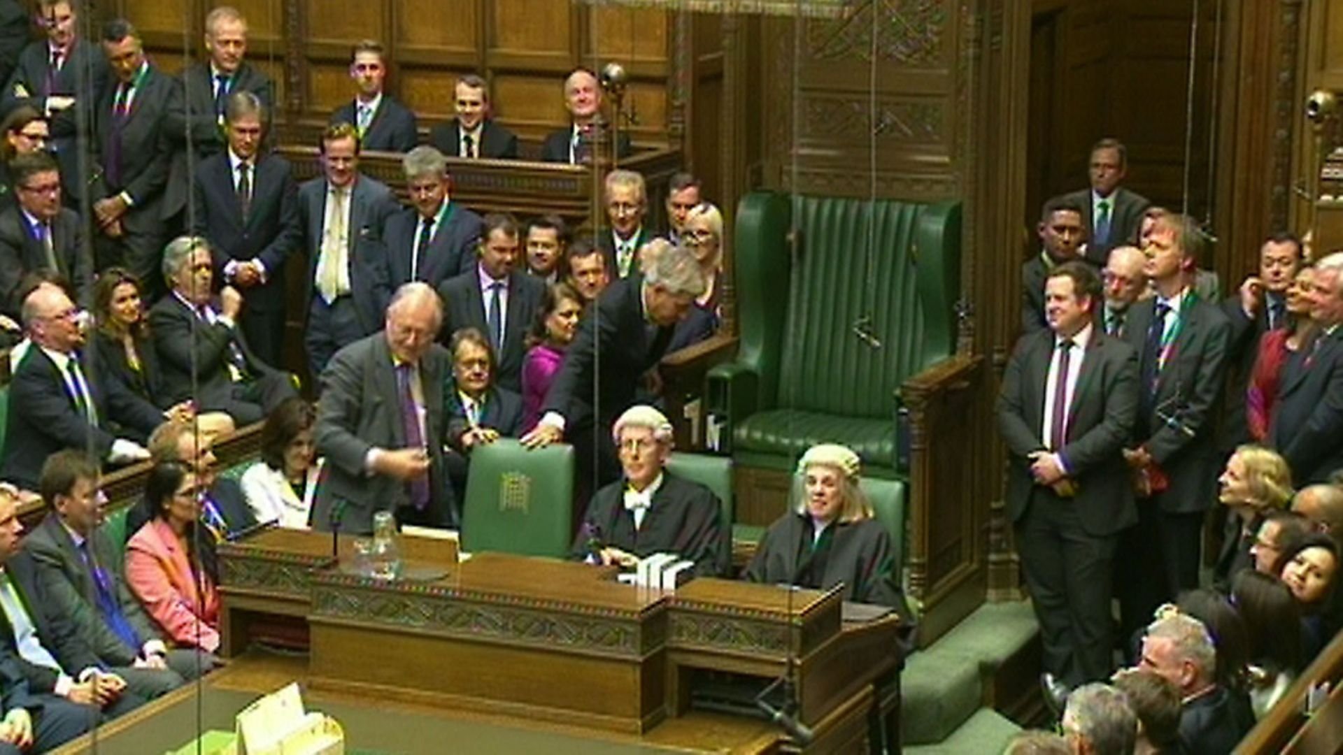 John Bercow is dragged to the speaker's chair as he is re-elected to the post. New candidates for the position have disagreed about whether breastfeeding should be allowed in the house. Picture: PA - Credit: PA Archive/PA Images