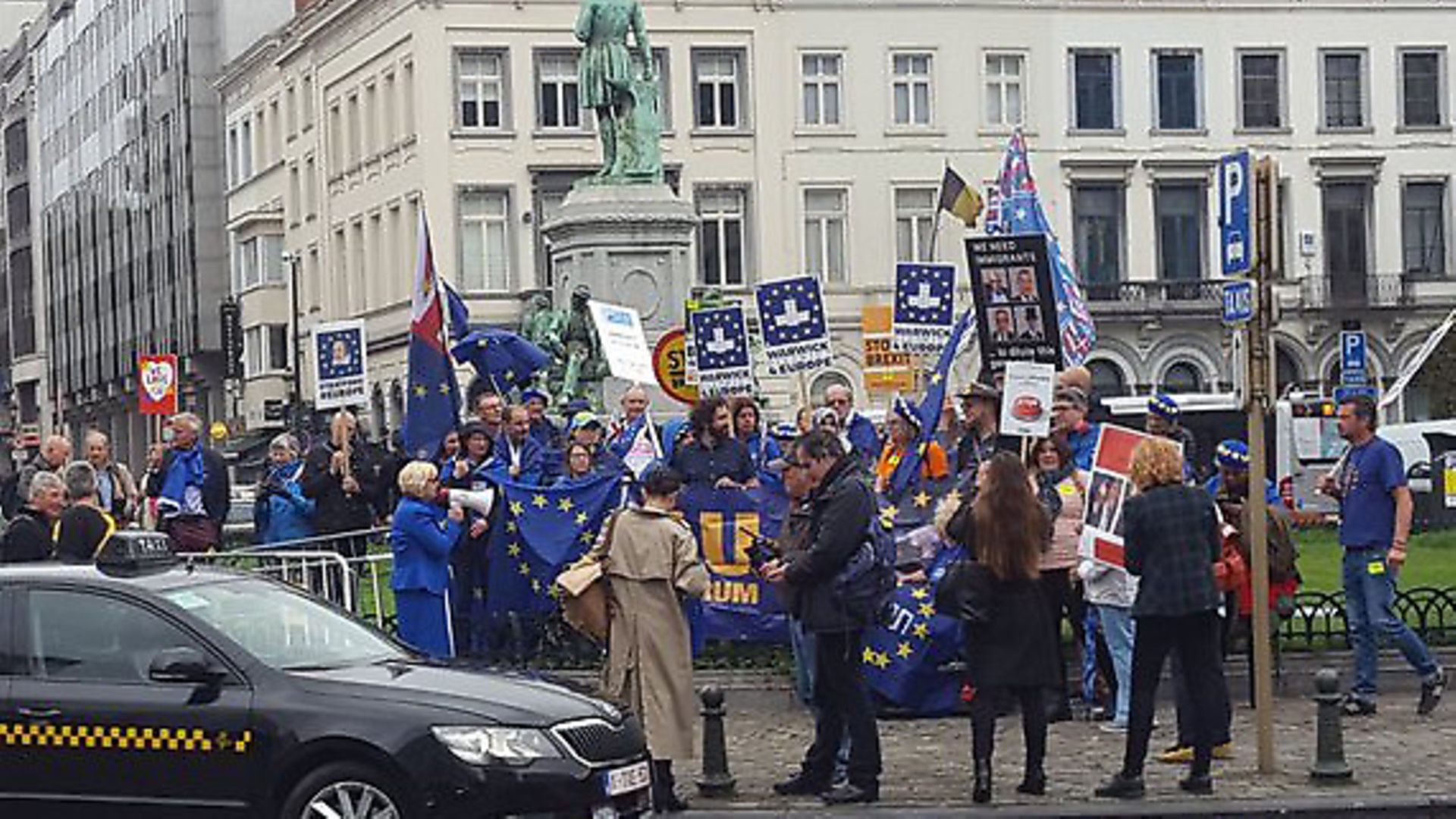 Anti-Brexit protesters in Brussels. Photograph: Twitter. - Credit: Archant