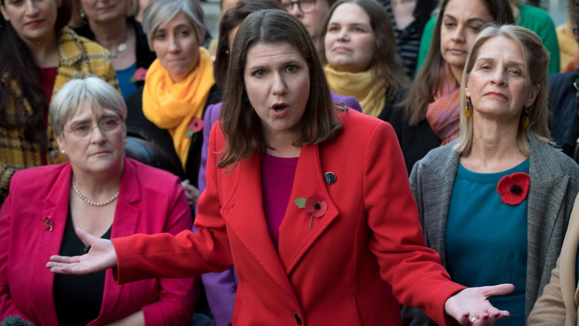 Liberal Democrat leader Jo Swinson, speaks to the media outside the Houses of Parliament. (Stefan Rousseau/PA Wire) - Credit: PA