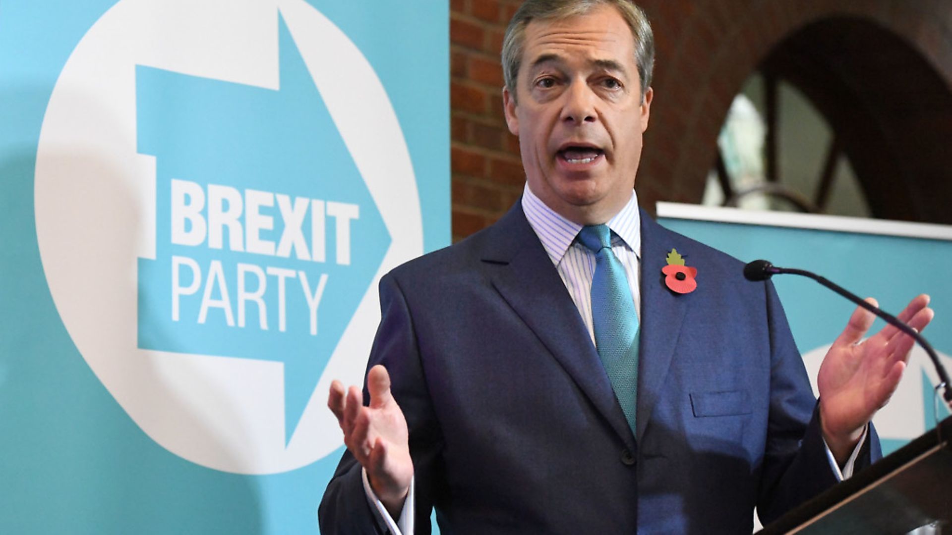 Nigel Farage at the Brexit Party's General Election campaign launch. Photograph: Stefan Rousseau/PA Wire. - Credit: PA