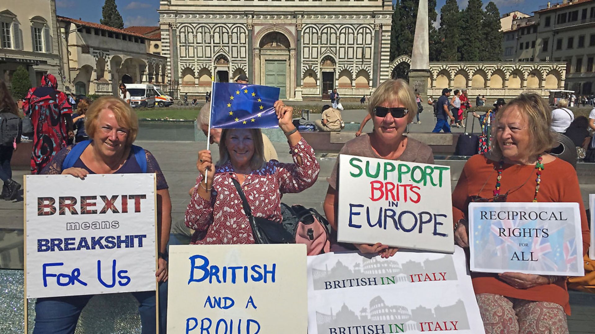 British expats who live in Italy protesting against Brexit in Florence. Picture: Arj Singh/PA Archive/PA Images - Credit: PA Archive/PA Images
