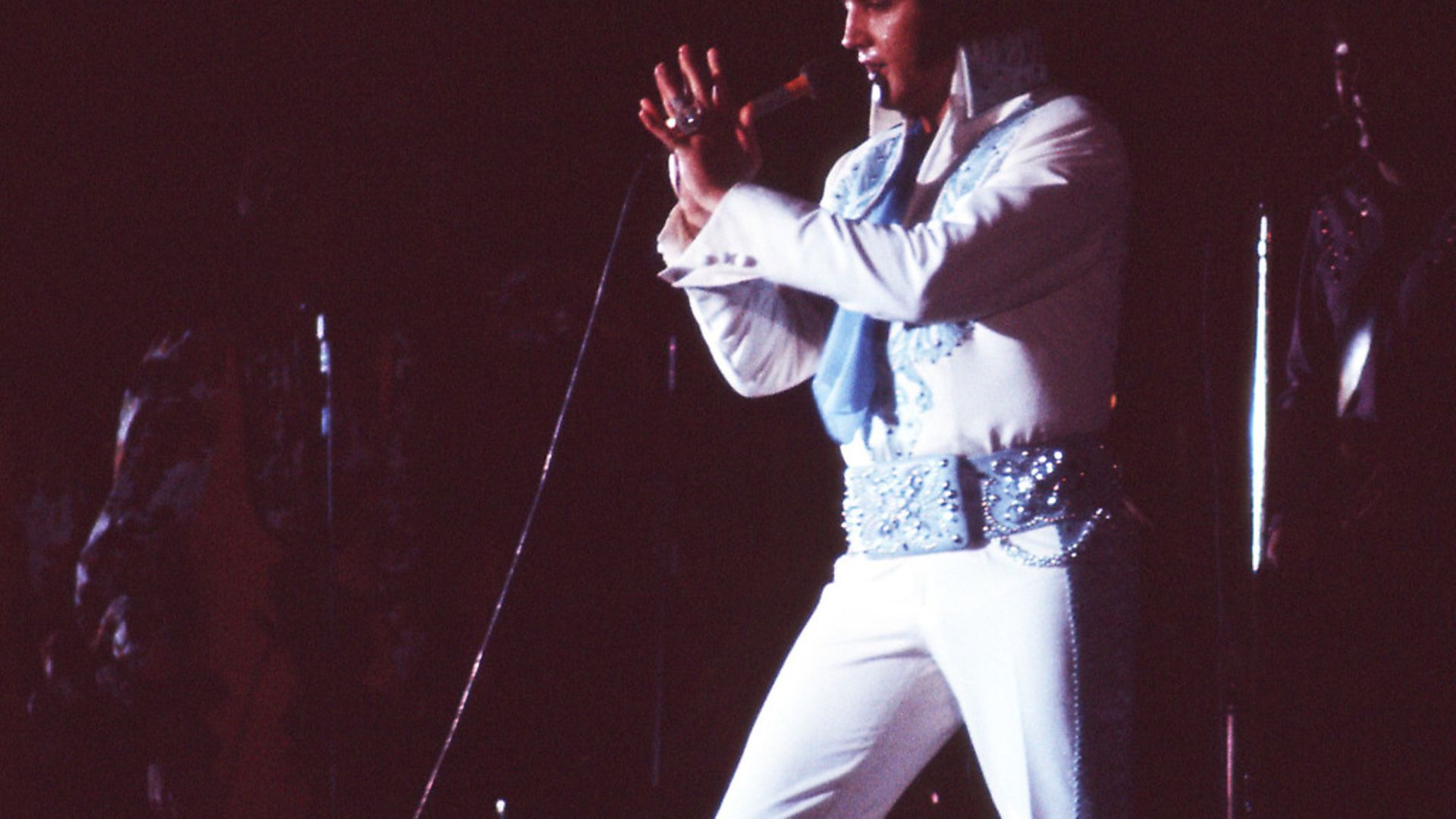 Elvis Presley in Las Vegas during a concert in December of 1975. Photo: Michael Ochs Archives/Getty Images - Credit: Getty Images