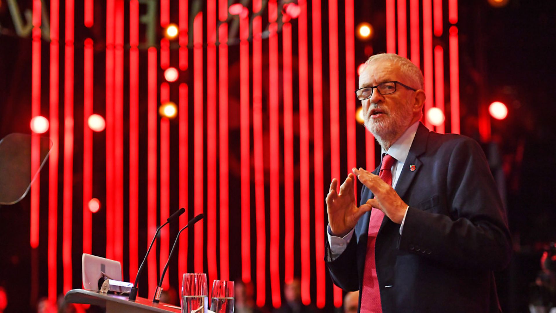 Labour Party leader Jeremy Corbyn speaks to supporters. Photograph: Jacob King/PA. - Credit: PA Wire/PA Images