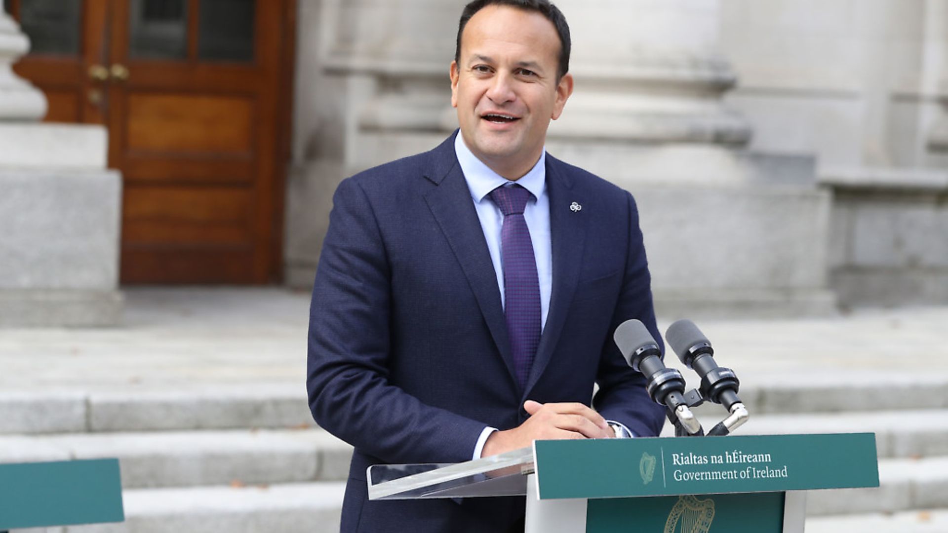 Taoiseach Leo Varadkar at a press briefing outside government buildings in Dublin. Photograph: Brian Lawless/PA Wire. - Credit: PA