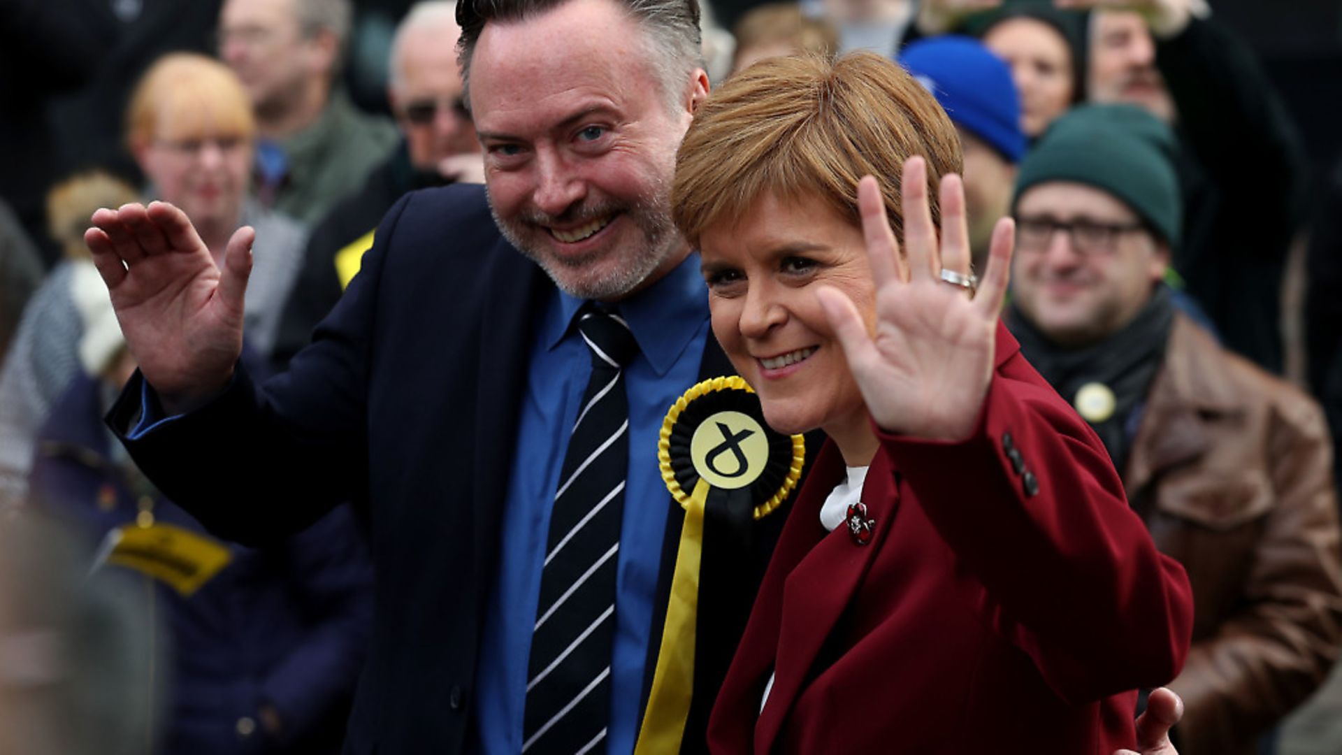 SNP leader Nicola Sturgeon joins Alyn Smith, the SNP's candidate for Stirling, on the general election campaign trail. Photograph: Andrew Milligan/PA Wire. - Credit: PA
