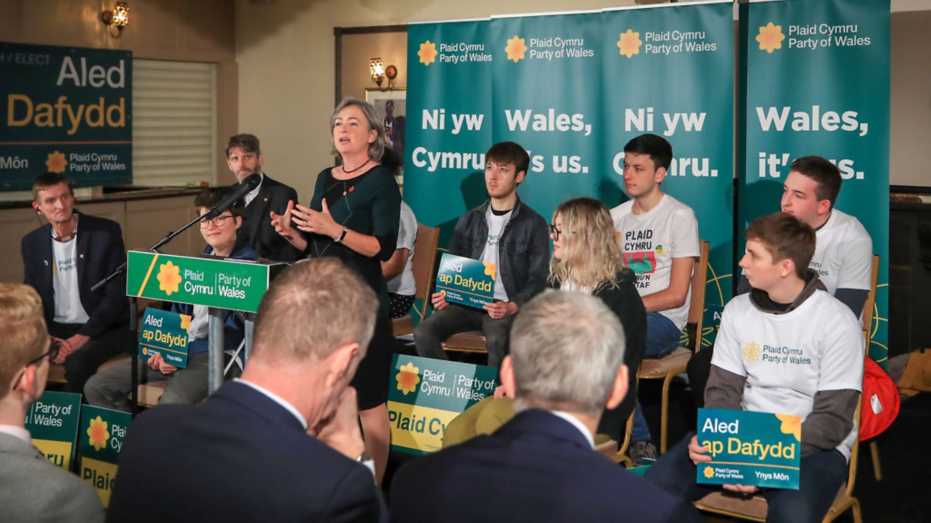 Member of Parliament for, Liz Saville Roberts, speaks at the launch of Plaid Cymru's General Election campaign. Photograph: Peter Byrne/PA Wire. - Credit: PA