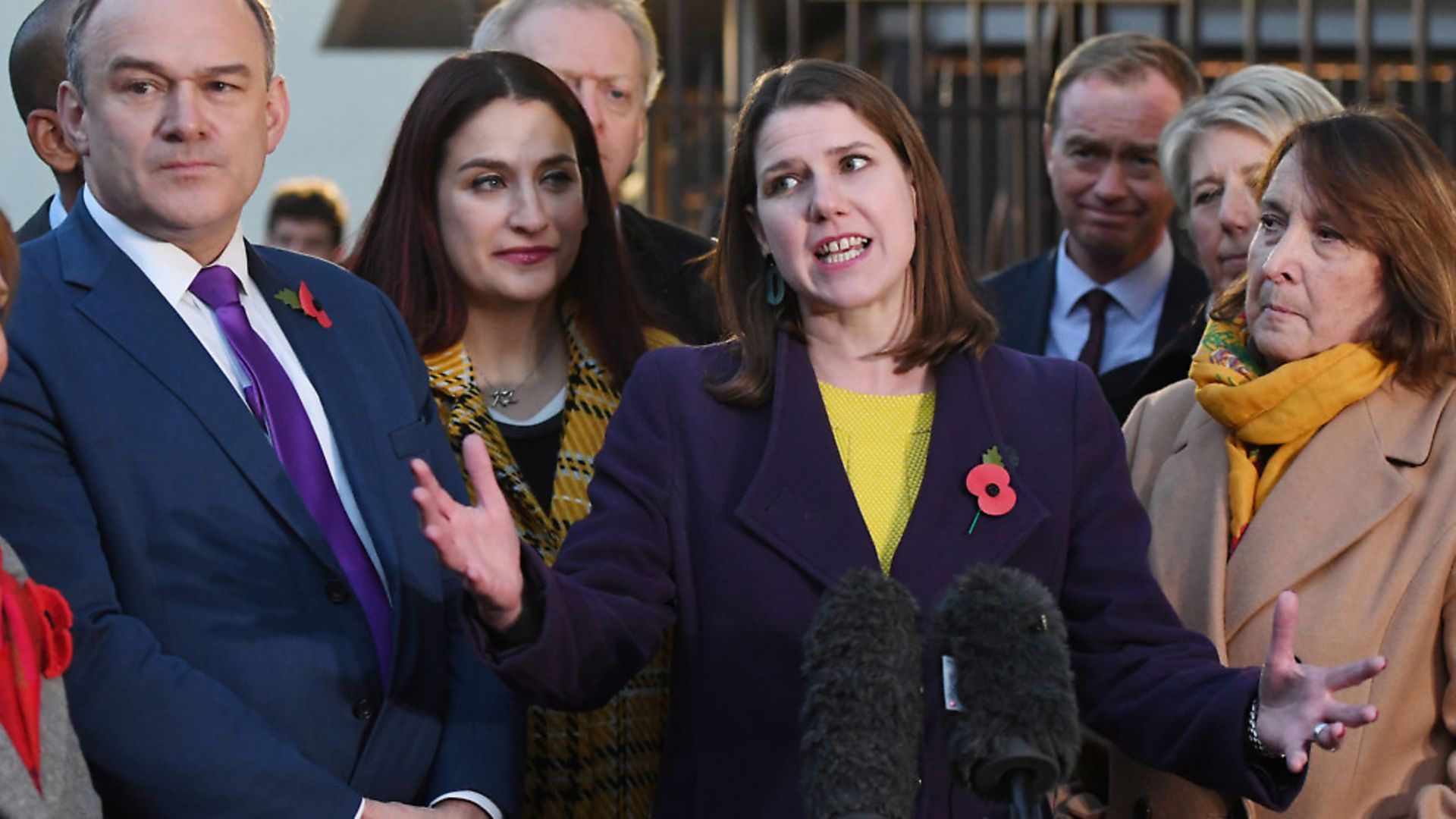 Leader of the Liberal Democrats Jo Swinson speaking to the media outside Houses of Parliament in London. Photograph: Stefan Rousseau/PA Wire. - Credit: PA