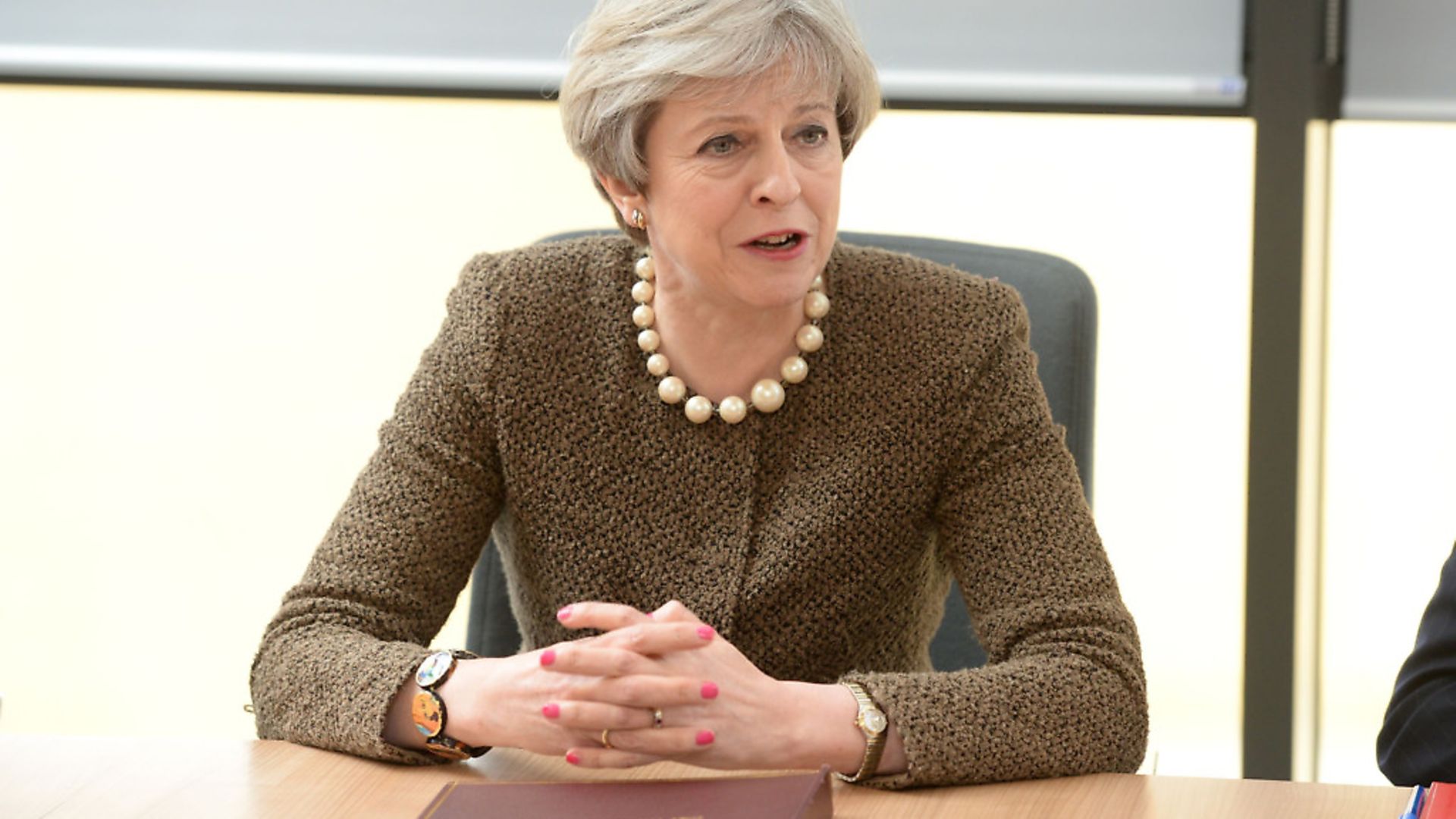 Theresa May discusses Brexit. Photograph: Ben Birchall/PA. - Credit: PA Archive/PA Images