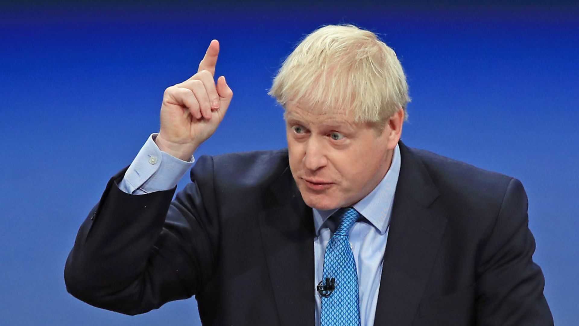 Boris Johnson delivering his speech at the Conservative Party Conference. Photograph: Peter Byrne/PA. - Credit: PA Wire/PA Images