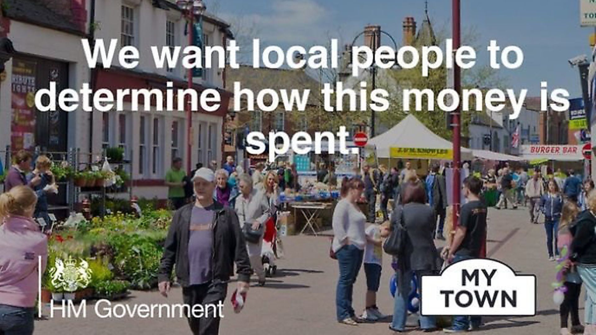 A promotion for the government's 'My Town' scheme. Photograph: Government. - Credit: Archant
