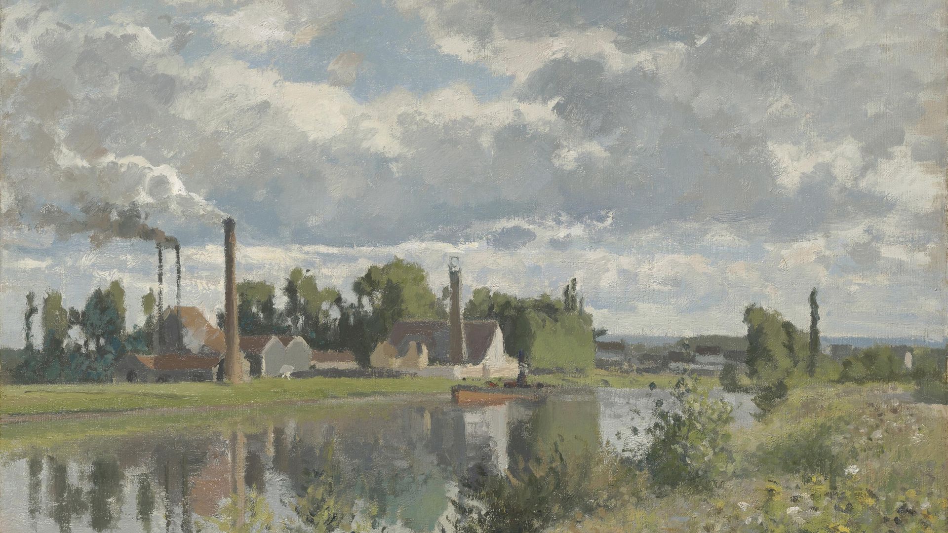 A painting of the River Oise near Pontoise, 1873, by Camille Pissarro. Robert Louis Stevenson passed along here on his canoeing trip - Credit: Sepia Times/Universal Images Gro