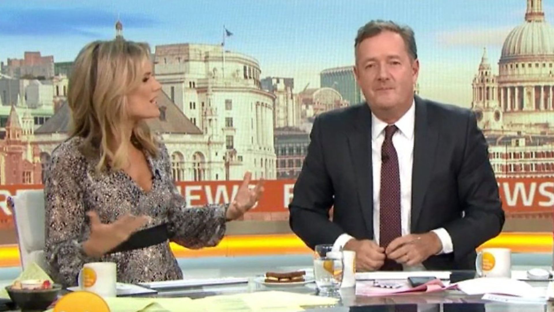 Piers Morgan with Good Morning Britain co-presenter Charlotte Hawkins. Photograph: ITV. - Credit: Archant