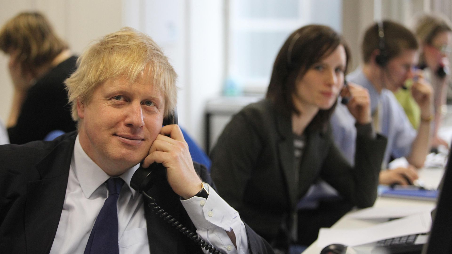 Boris Johnson on the phone - Credit: PA