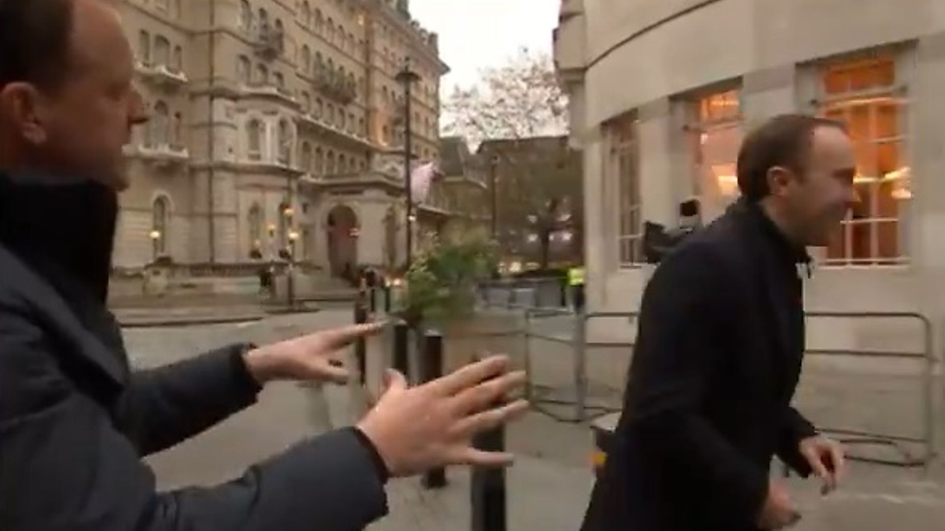 Matt Hancock avoids questions on the government boycott from a Good Morning Britain reporter - Credit: ITV