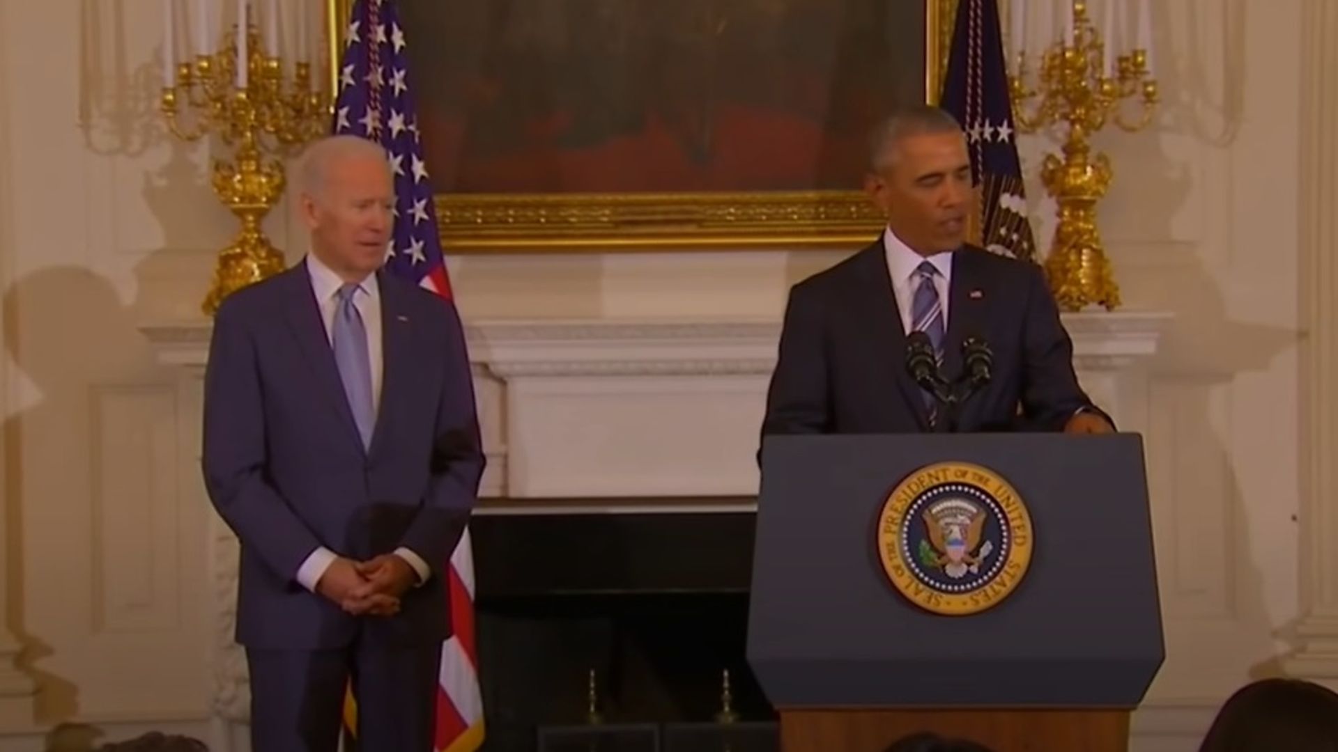 Joe Biden with Barack Obama back in 2016 - Credit: YouTube