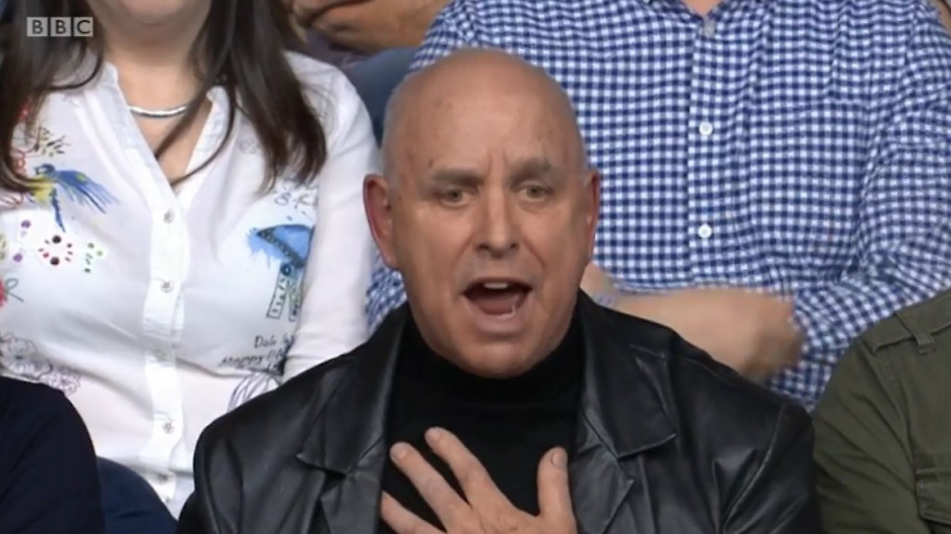 Question Time audience member tells James Cleverly he is a 'disgrace'. Photograph: BBC. - Credit: Archant