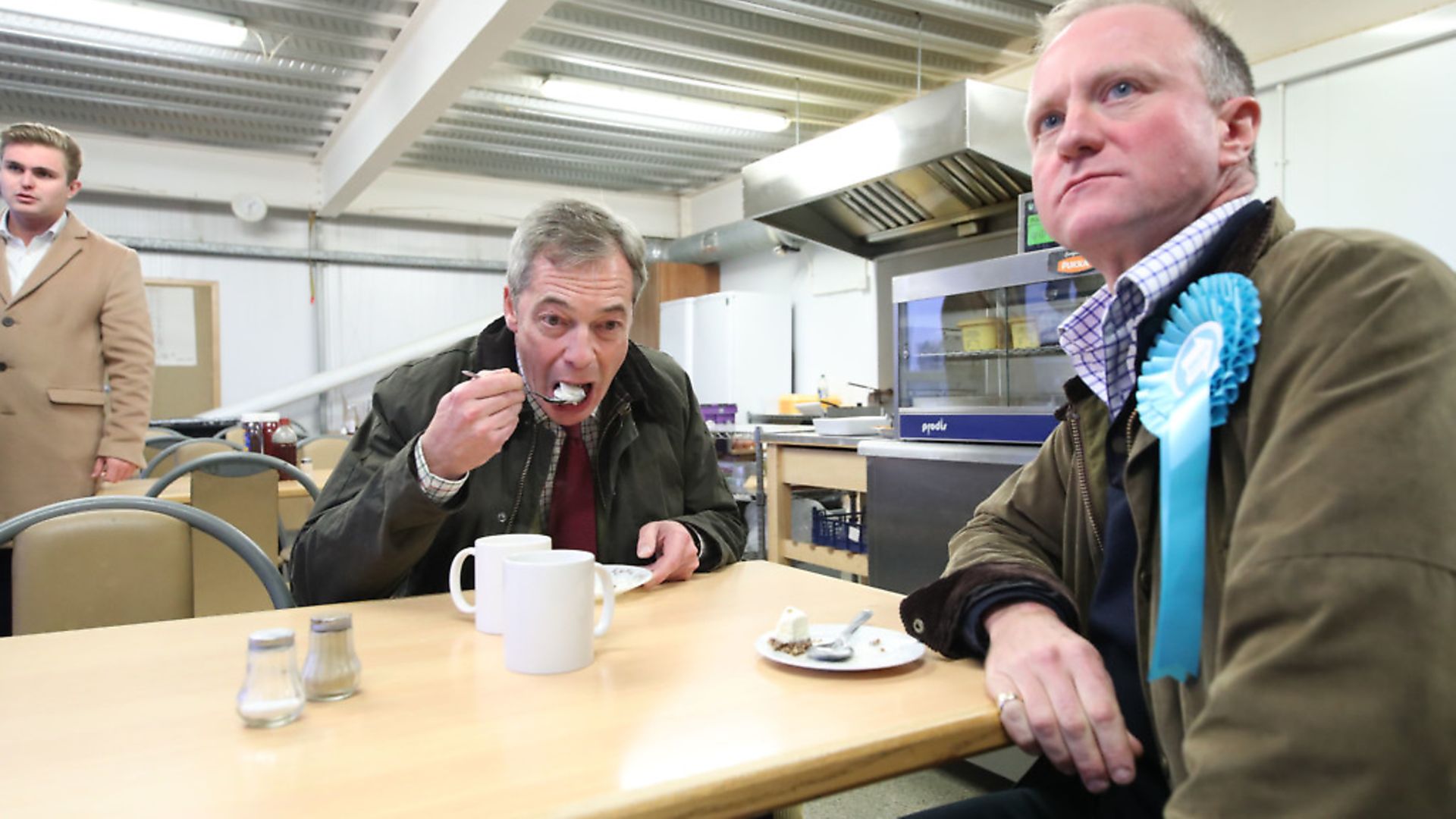 Nigel Farage and Christopher Barker, Brexit Party candidate for Great Grimsby constituency. Photograph: Danny Lawson/PA Wire. - Credit: PA