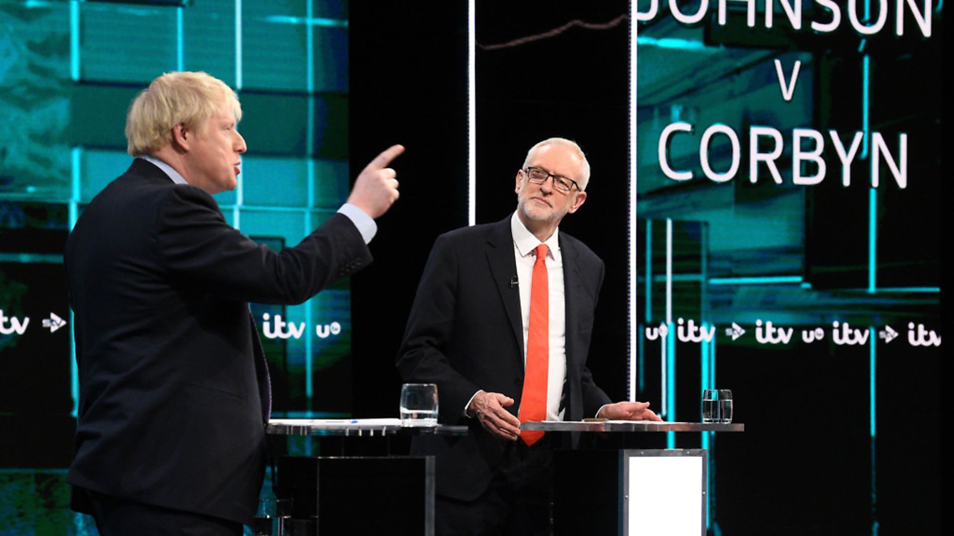 Boris Johnson and Jeremy Corbyn go head to head on ITV. Picture: Jonathan Hordle/ITV via Getty Images - Credit: ITV via Getty Images
