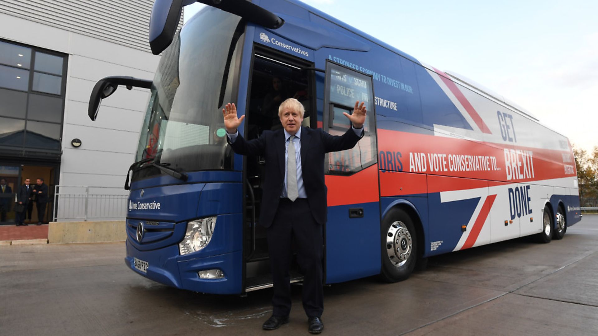 The Conservative Party campaign bus. Photo: Stefan Rousseau / PA - Credit: PA Wire/PA Images