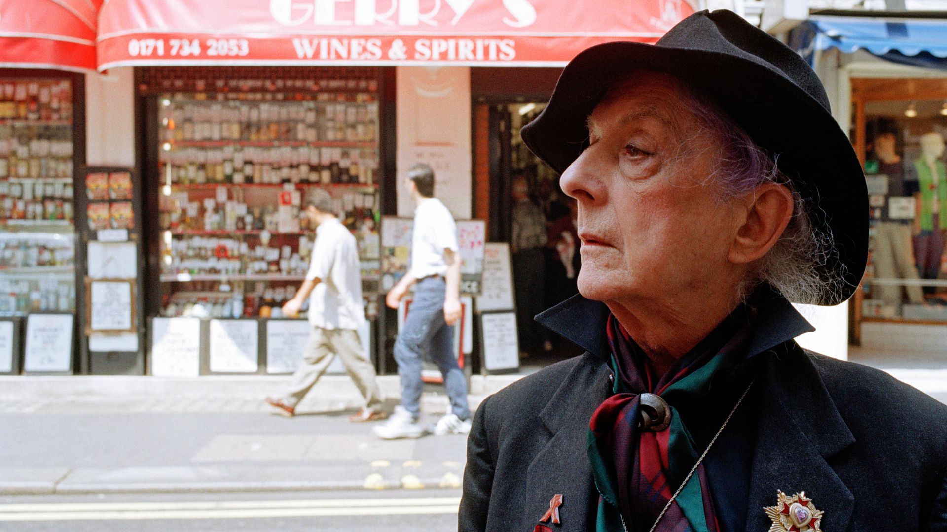 Quentin Crisp on Old Compton Street, London, in 1996 - Credit: Getty Images