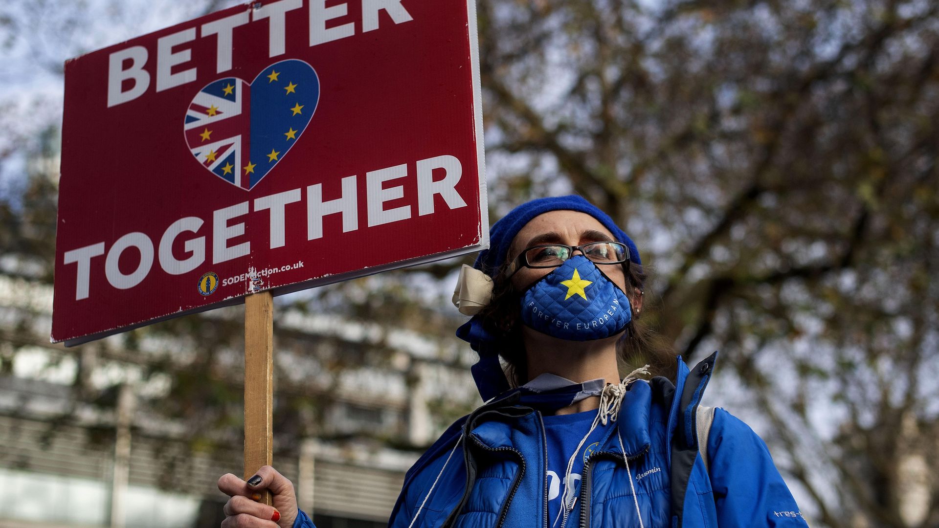 An anti-Brexit demonstrator in Westminster, London. - Credit: PA