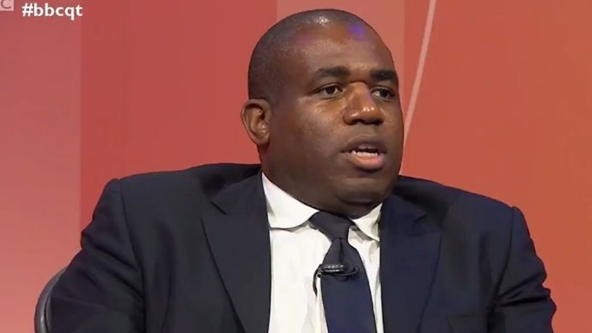 Shadow justice secretary David Lammy on the BBC's Question Time - Credit: Twitter