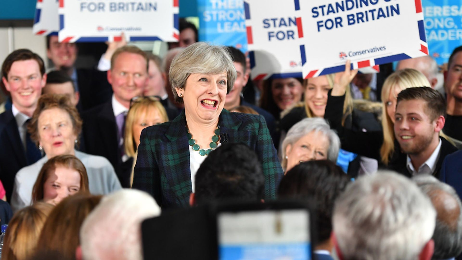 LEEDS, ENGLAND - APRIL 27:  Britain's Prime Minister Theresa May speaks to supporters at a campaign event at Shine Centre on April 27, 2017 in Leeds, United Kingdom. The Prime Minister is campaigning in the seat of Leeds East which has a 12,000 Labour majority before the General Election in June.  (Photo by Anthony Devlin - WPA Pool/Getty Images) - Credit: Getty Images