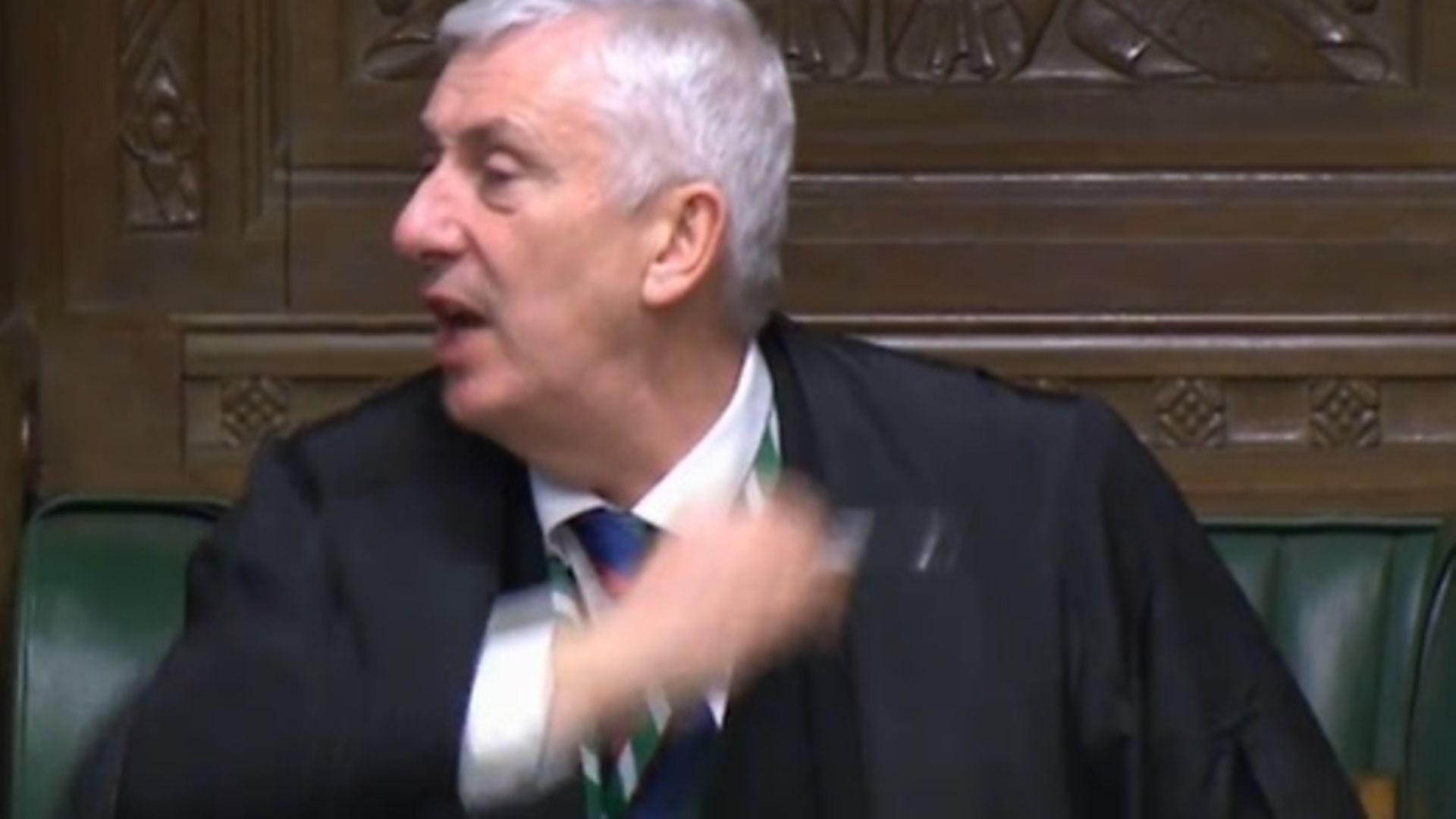 Lindsay Hoyle cuts off the prime minister's answer at PMQs - Credit: Parliament Live