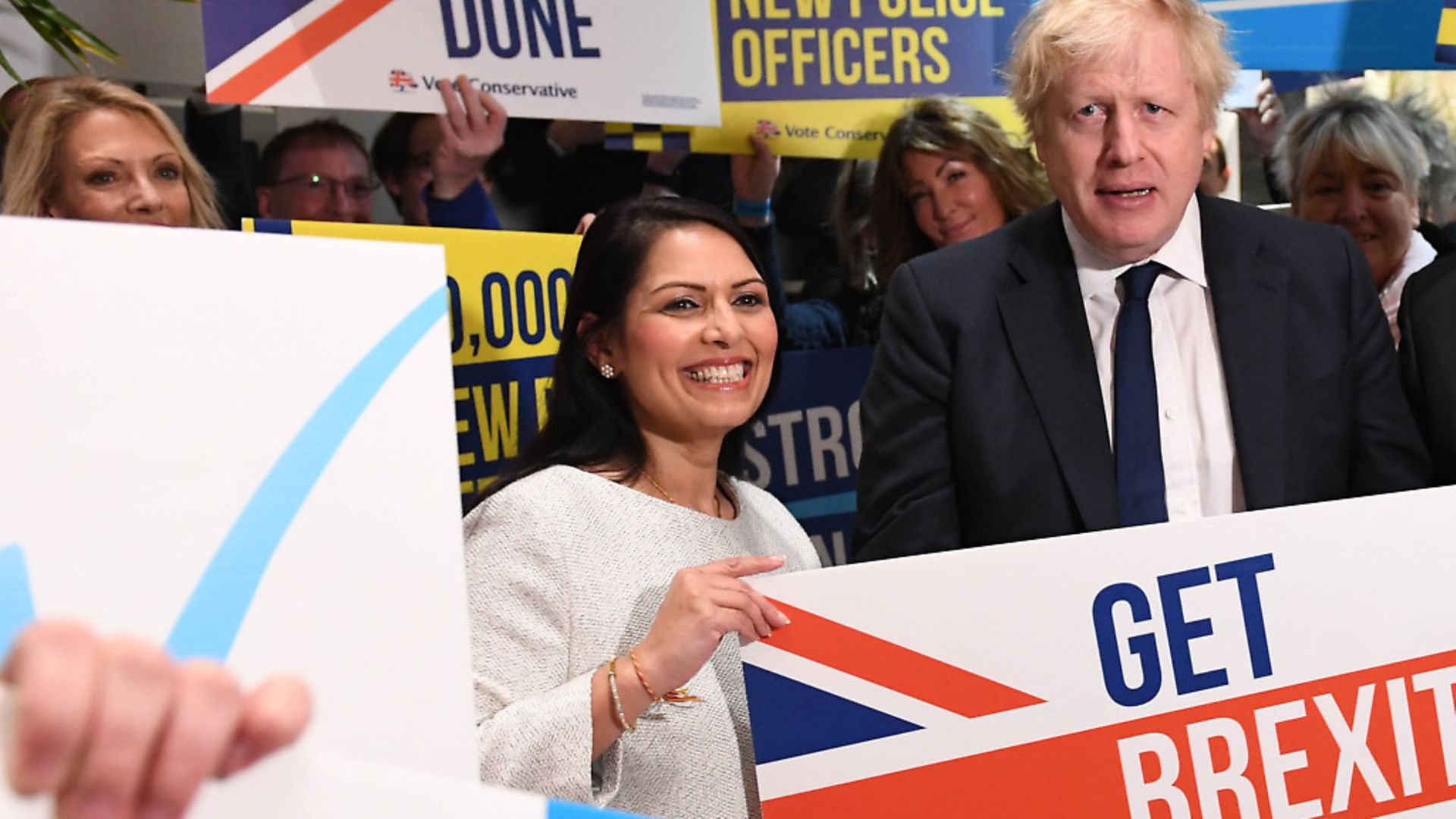 Prime minister Boris Johnson and home secretary Priti Patel. Photograph: Stefan Rousseau/PA Wire. - Credit: PA