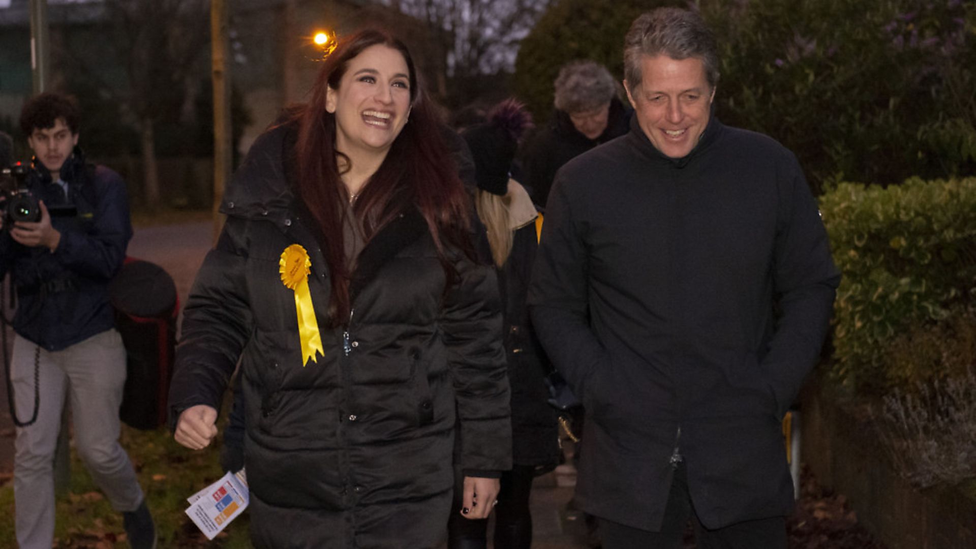 Hugh Grant canvassing in Finchley while on the General Election campaign trail. Photograph: David Mirzoeff/PA Wire. - Credit: PA