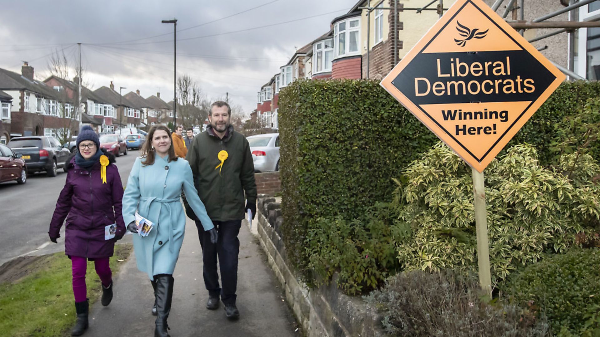 Liberal Democrat Leader Jo Swinson meets supporters on Small Business Saturday during her visit to St Albans. Photograph: Aaron Chown/PA Wire. - Credit: PA