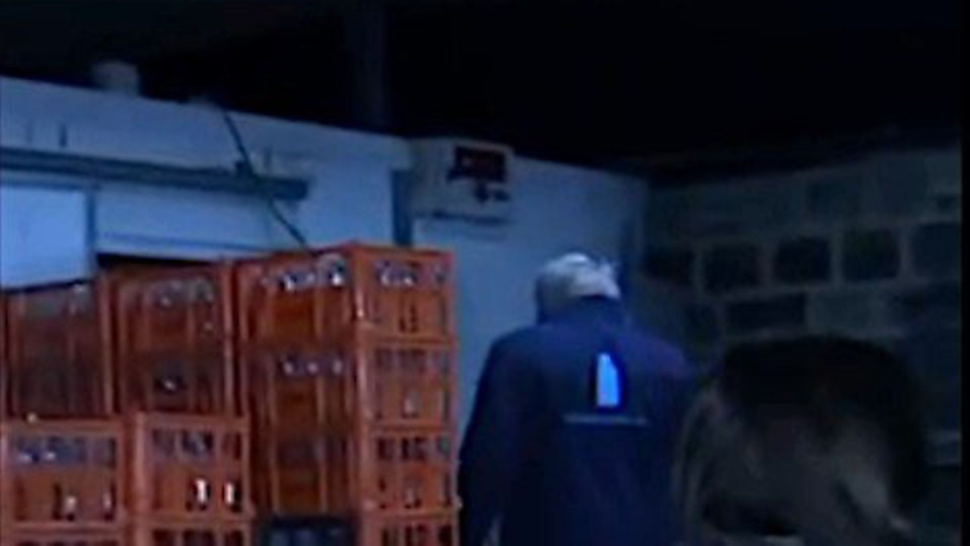 Boris Johnson ducking into a milk storage unit has been gleefully mocked on social media. Picture: ITV - Credit: ITV