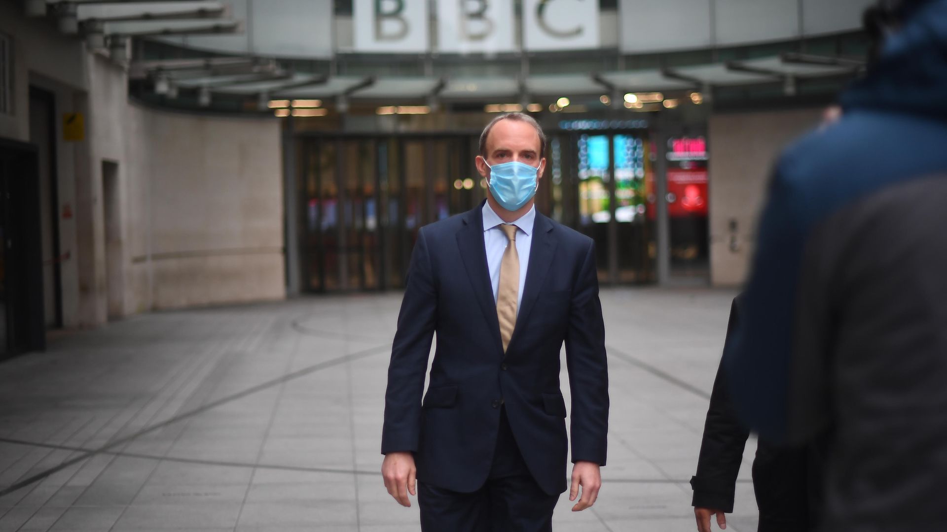 Foreign Secretary Dominic Raab speaks to the media outside BBC Broadcasting House in central London after his appearance on the BBC1 current affairs programme, The Andrew Marr Show. - Credit: PA