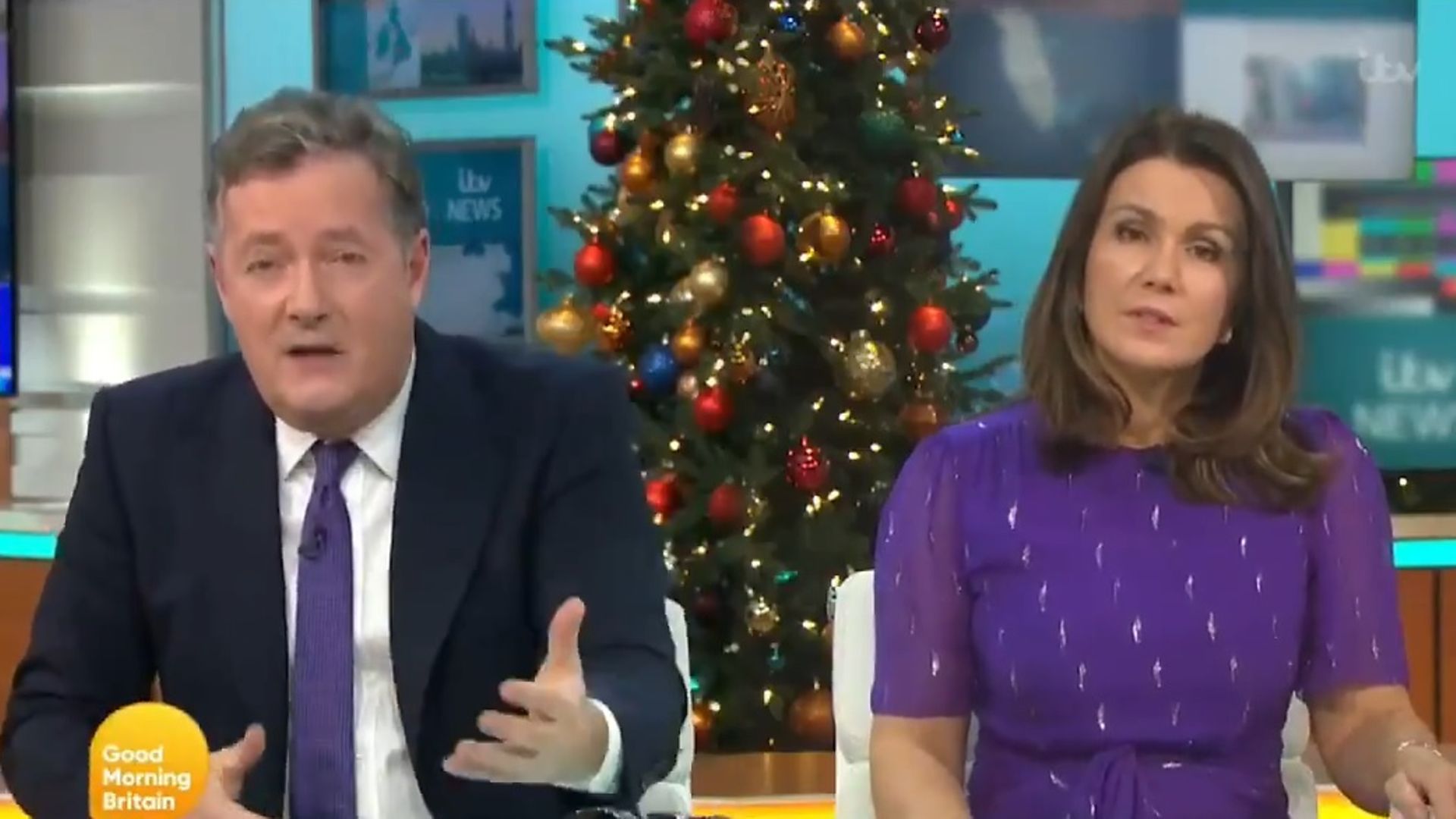 Piers Morgan and Susanna Reid tear apart Laurence Fox's lockdown tweet - Credit: Good Morning Britain/ITV