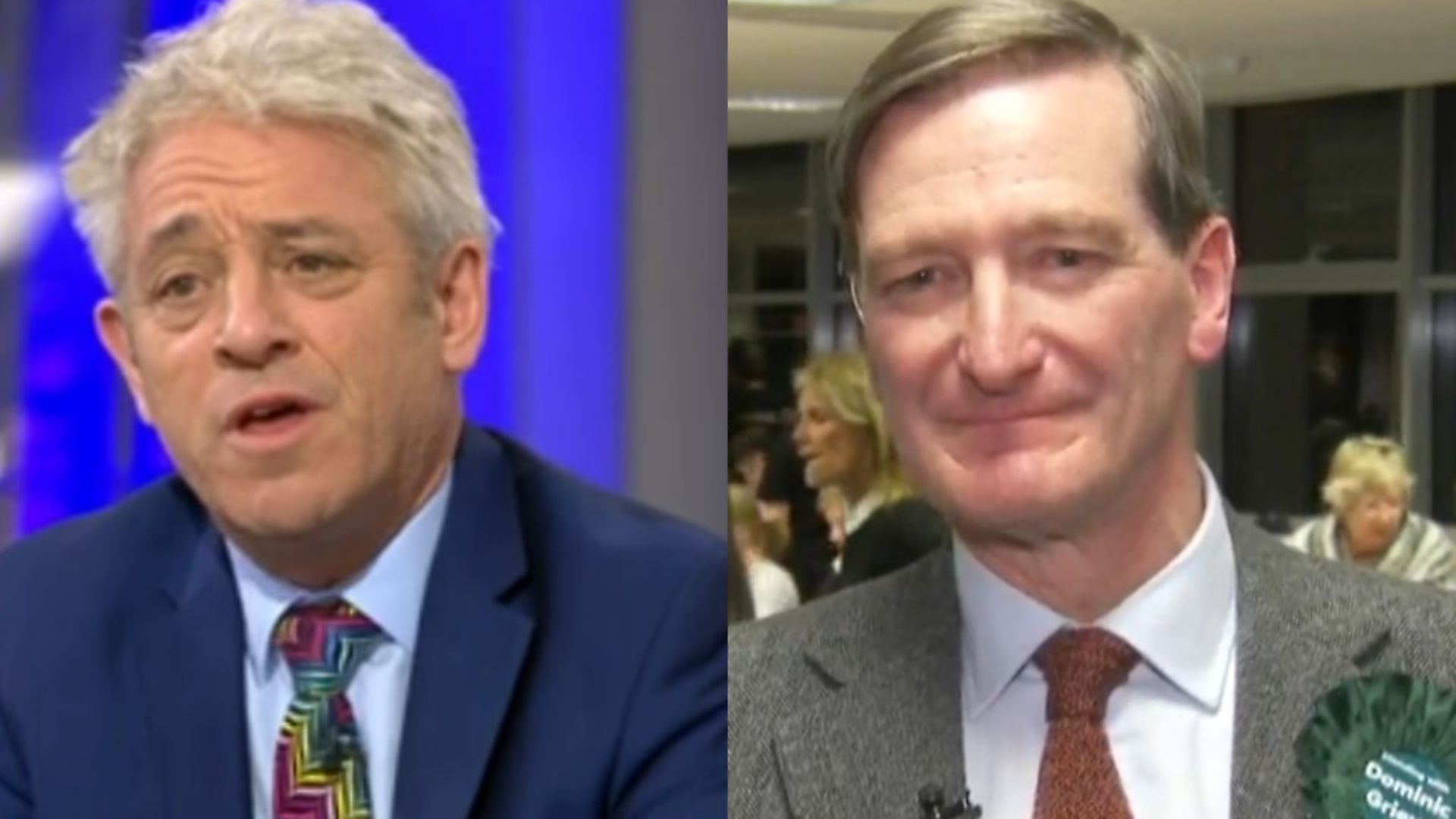 John Bercow seems almost to have reduced Dominic Grieve to tears with his heartfelt tribute on election night. Pictures: Sky - Credit: Sky