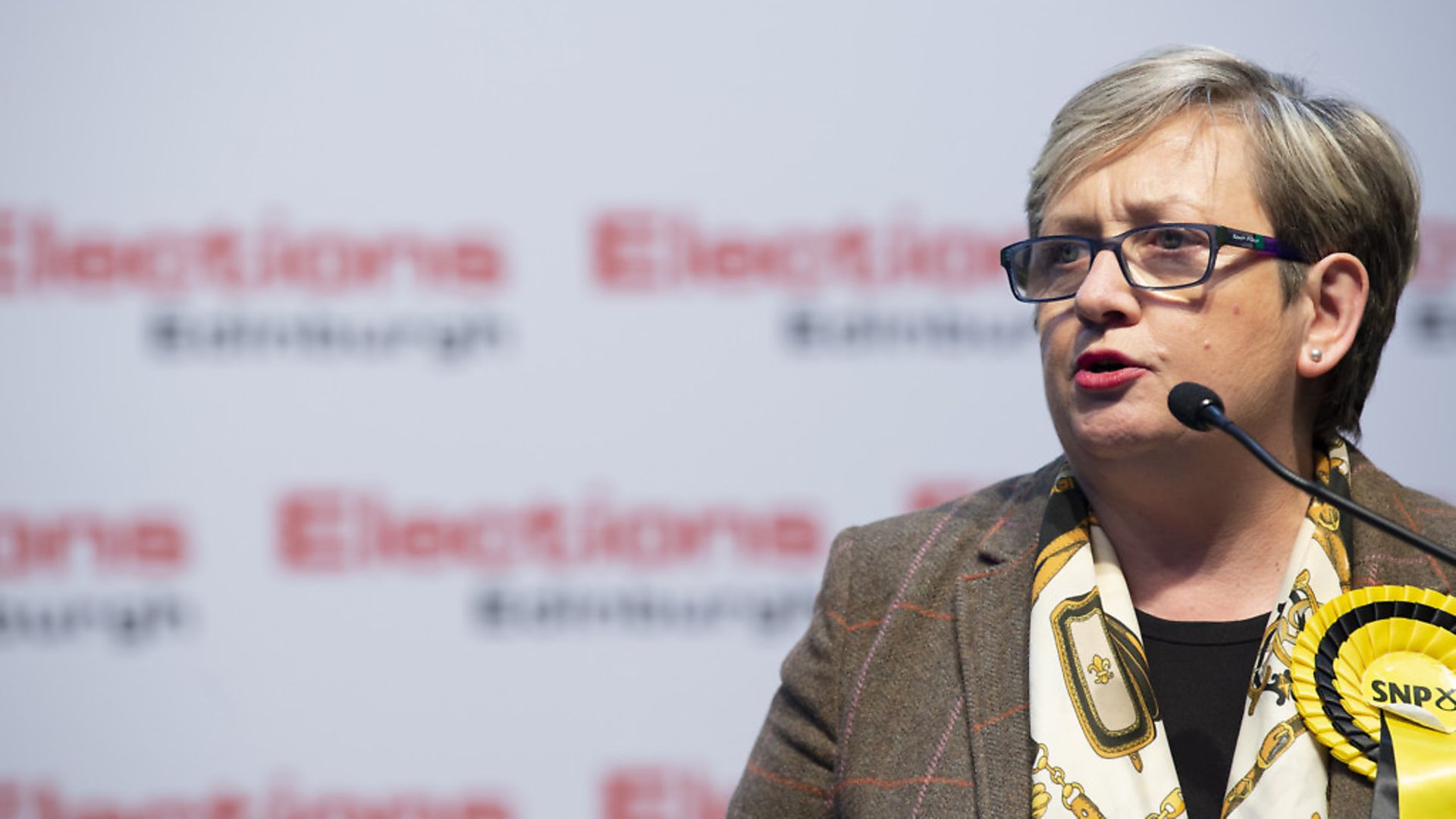 SNP's Joanna Cherry retains her seat in Edinbrgh South West and launched an attack on Boris Johnson. Picture: Lesley Martin/PA Wire - Credit: Lesley Martin/PA Wire
