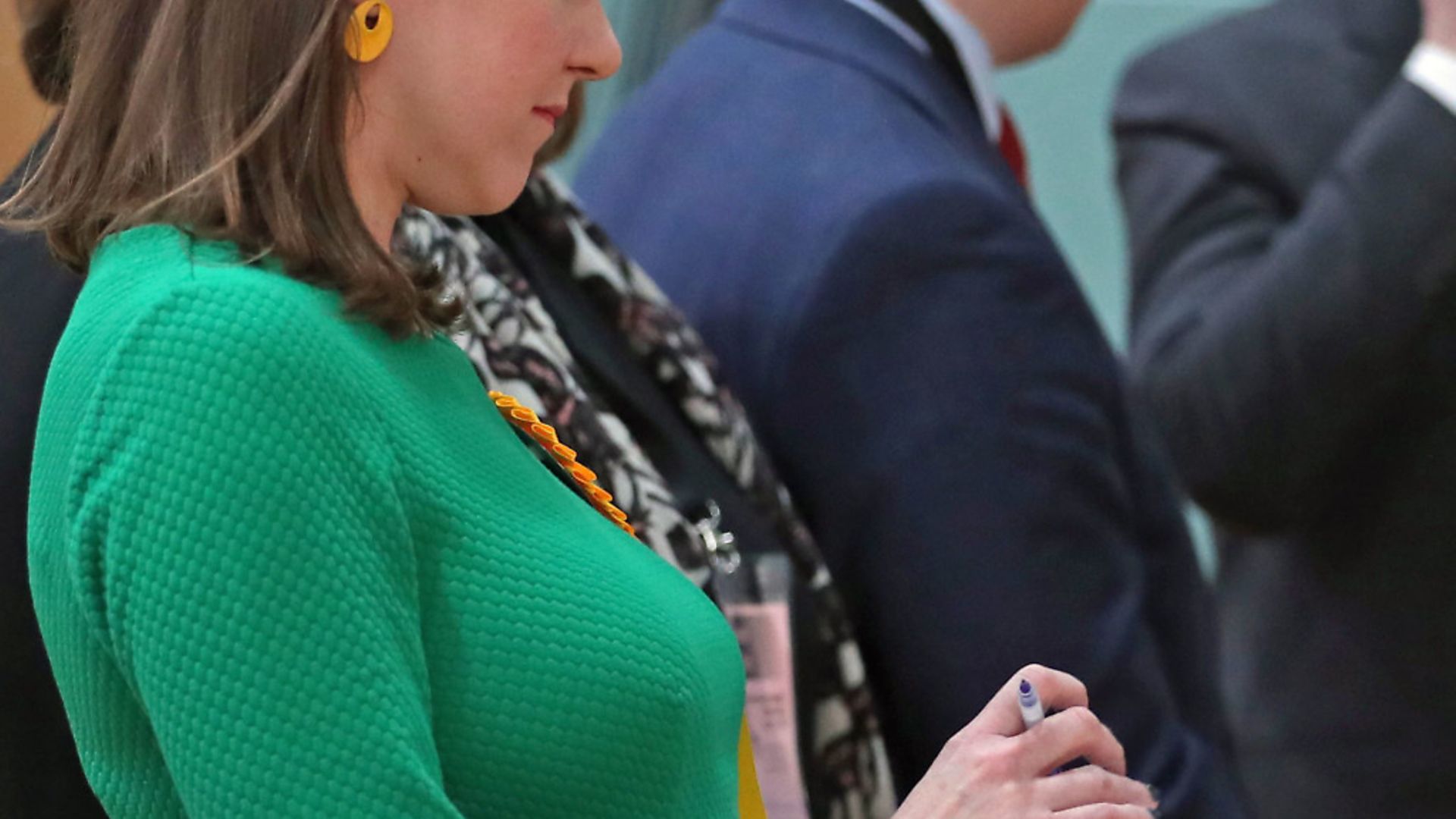 Jo Swinson checks her speech before the declaration that she had lost her East Dumbartonshire seat in the 2019 general election. Picture: Jane Barlow/PA Wire/PA Images - Credit: PA Wire/PA Images
