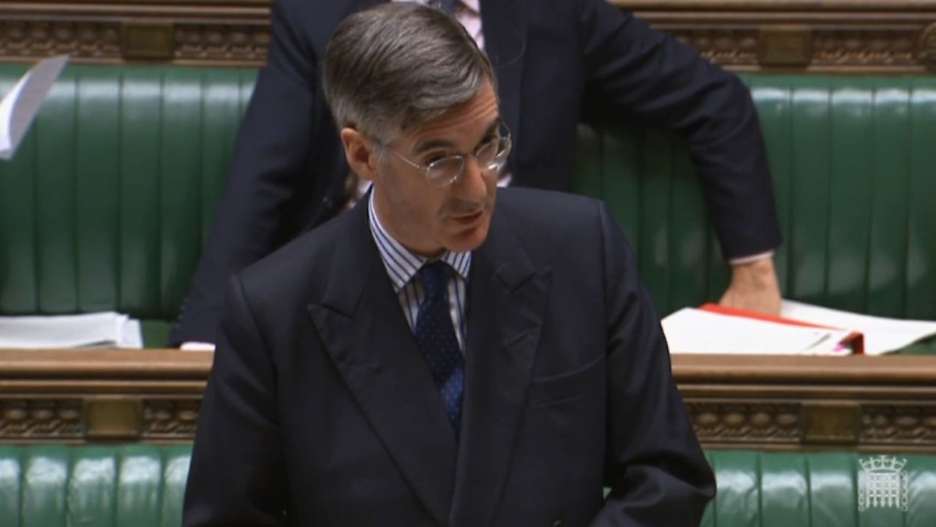 Jacob Rees-Mogg in the House of Commons. Photograph: Parliament TV. - Credit: Archant