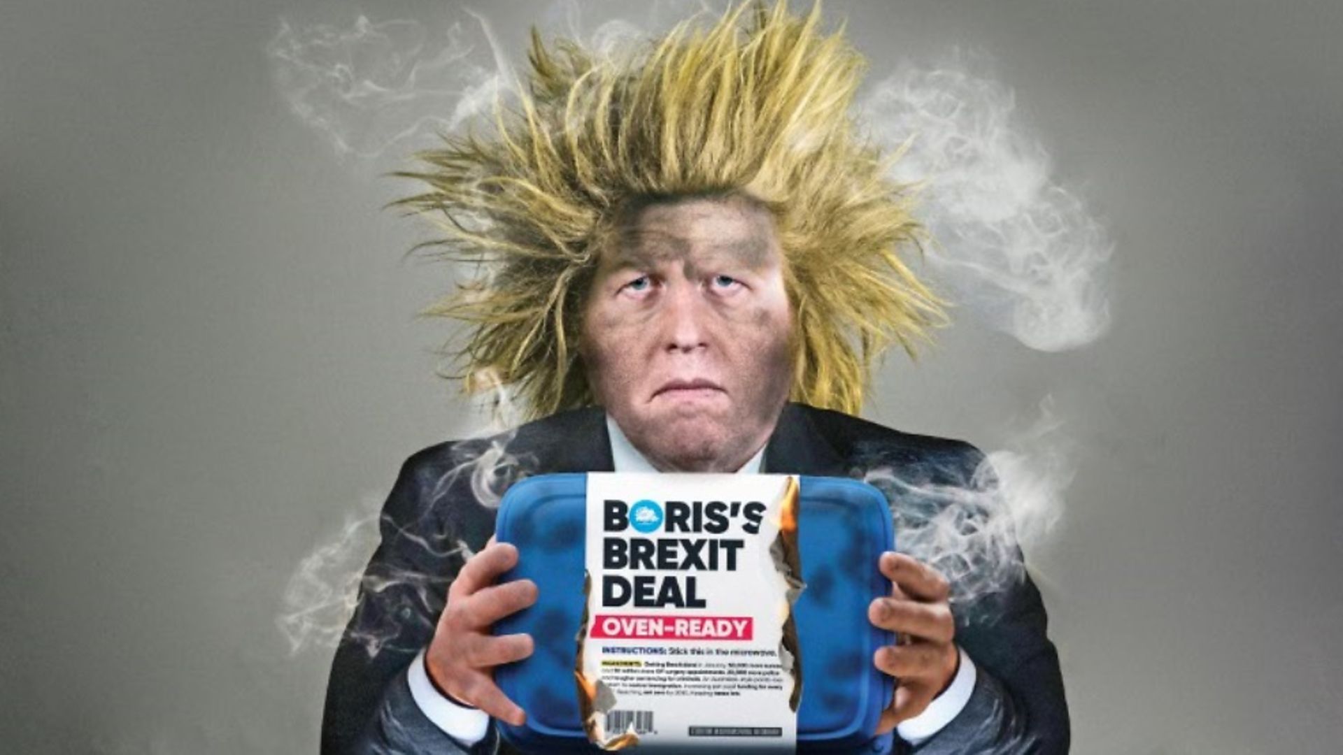 Boris Johnson with his oven-ready Brexit deal as illustrated by The New European - Credit: Archant