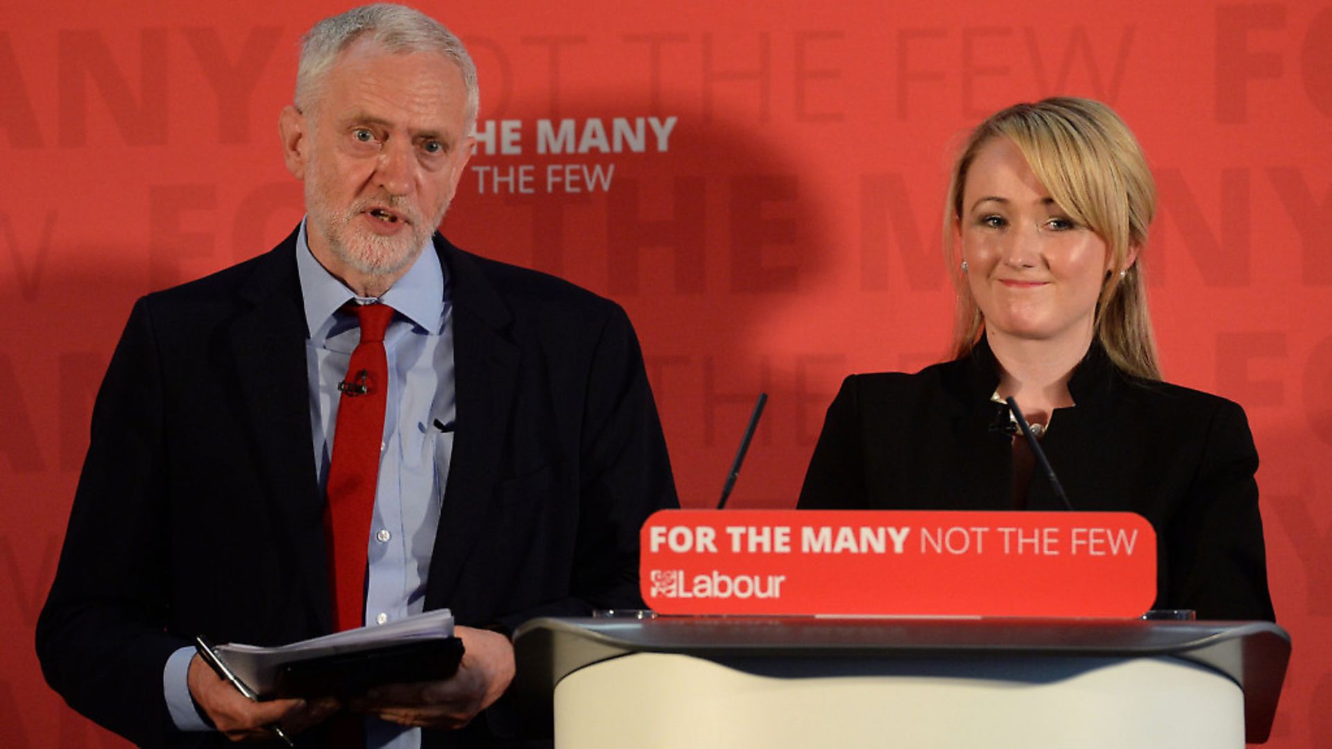 Labour leader Jeremy Corbyn alongside Rebecca Long-Bailey. Photograph: Anna Gowthorpe/PA. - Credit: PA Archive/PA Images