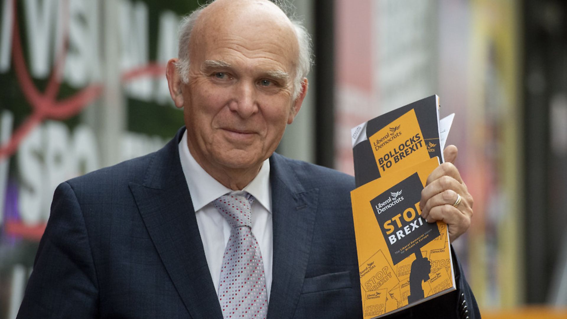 Vince Cable at the Rich Mix community arts club in Shoreditch, east London, ahead of announcing the Liberal Democrat manifesto for the European elections. Photograph: David Mirzoeff/PA. - Credit: PA Wire/PA Images