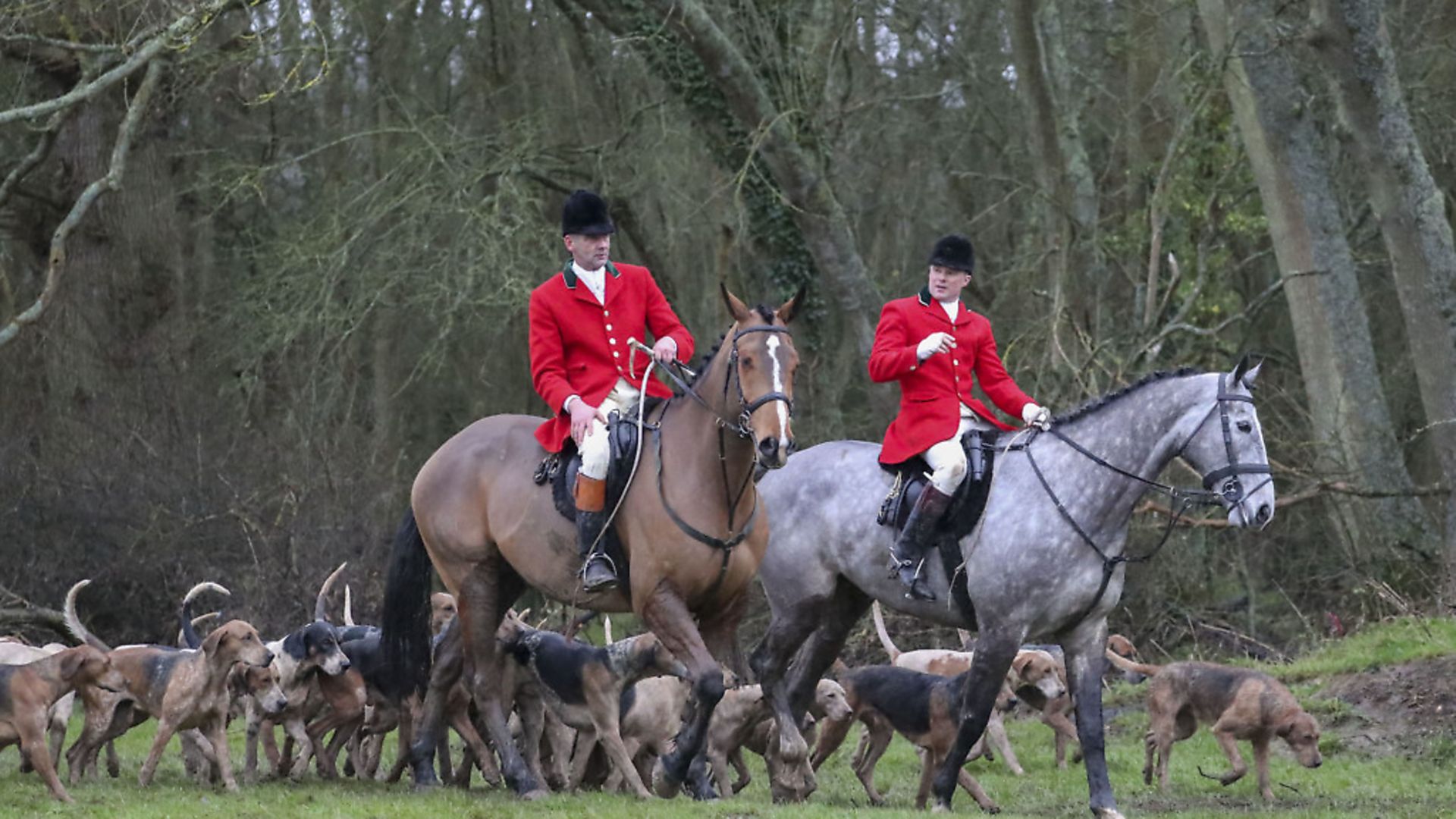 Members of the Old Surrey Burstow and West Kent Boxing Day Hunt in Edenbridge, Kent. Photograph; Steve Parsons/PA Wire. - Credit: PA