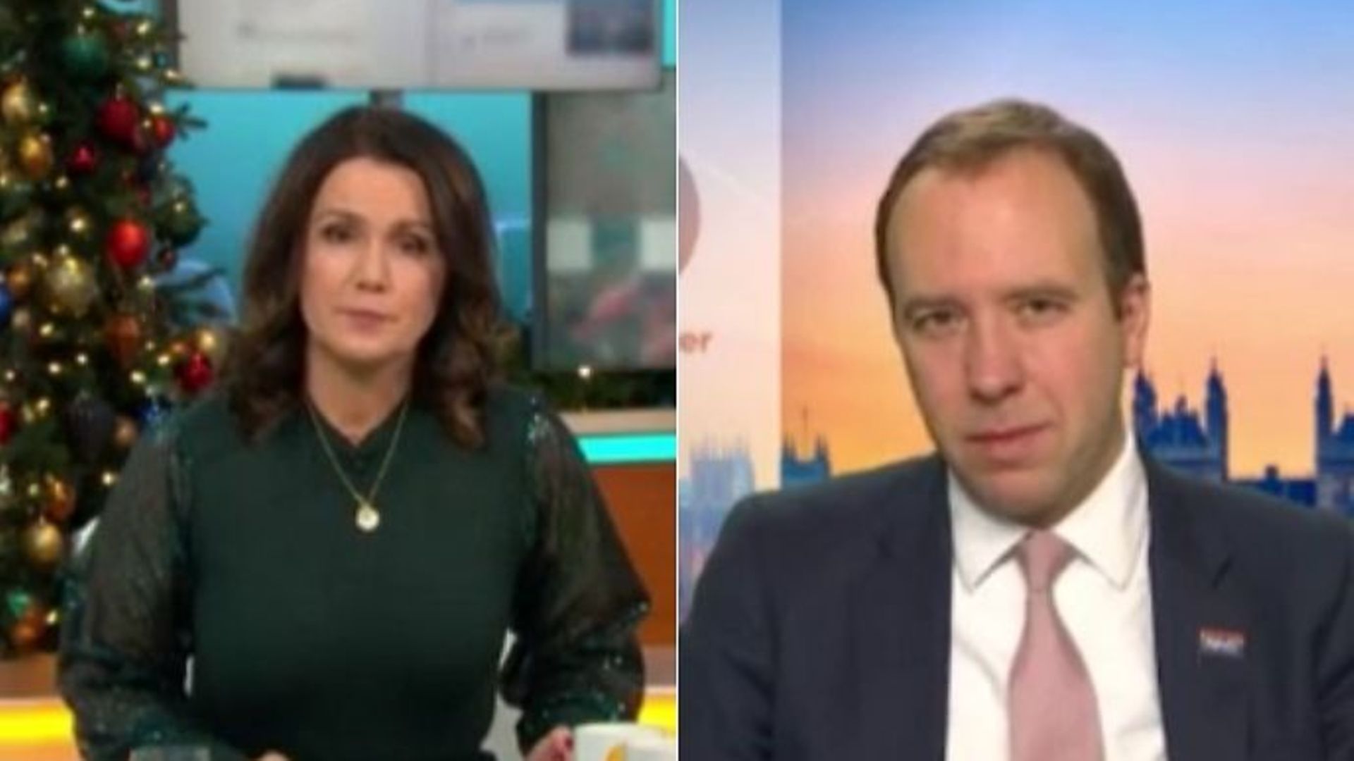 Susanna Reid interviews Matt Hancock about the Covid-19 vaccine on Good Morning Britain - Credit: ITV