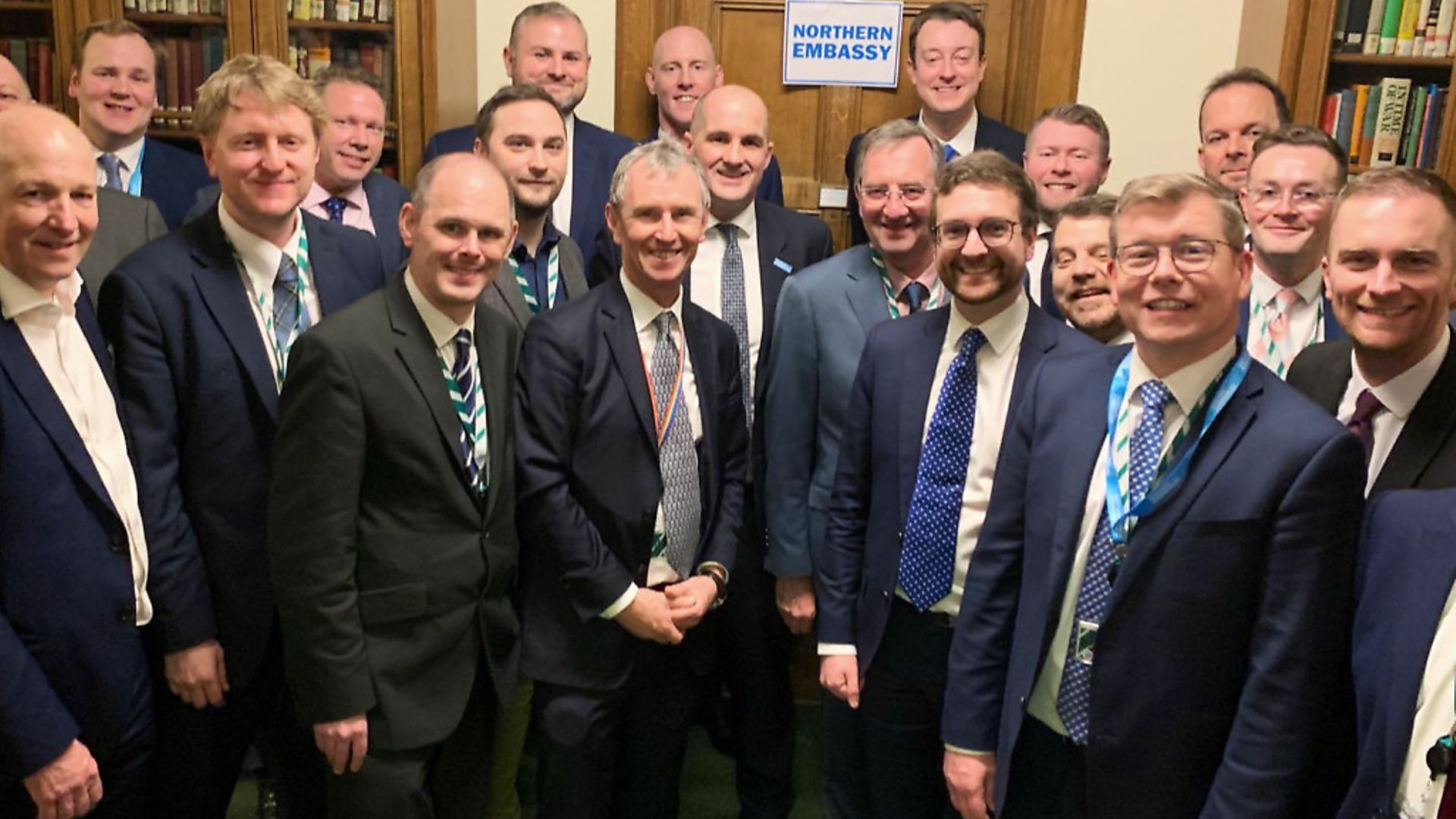Jake Berry's photograph of the new 'blue wall' of Tory MPs. Photograph: Twitter. - Credit: Archant