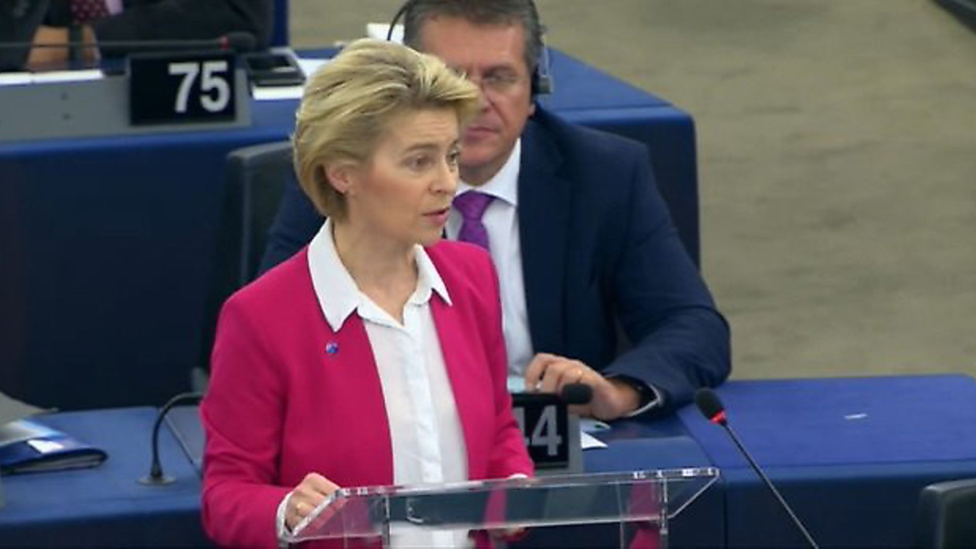 Ursula von der Leyen in the European parliament. Photograph: European parliament. - Credit: Archant