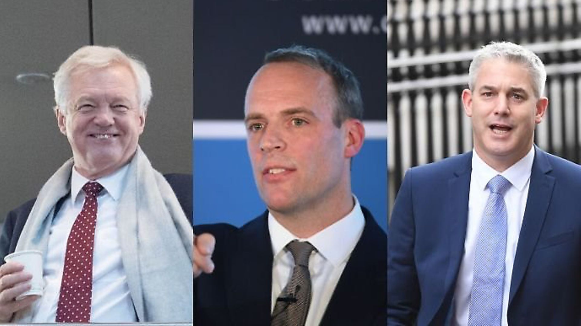 Brexit secretaries past and present: David Davis, Dominic Raab and Steve Barclay. Photograph: PA. - Credit: Archant