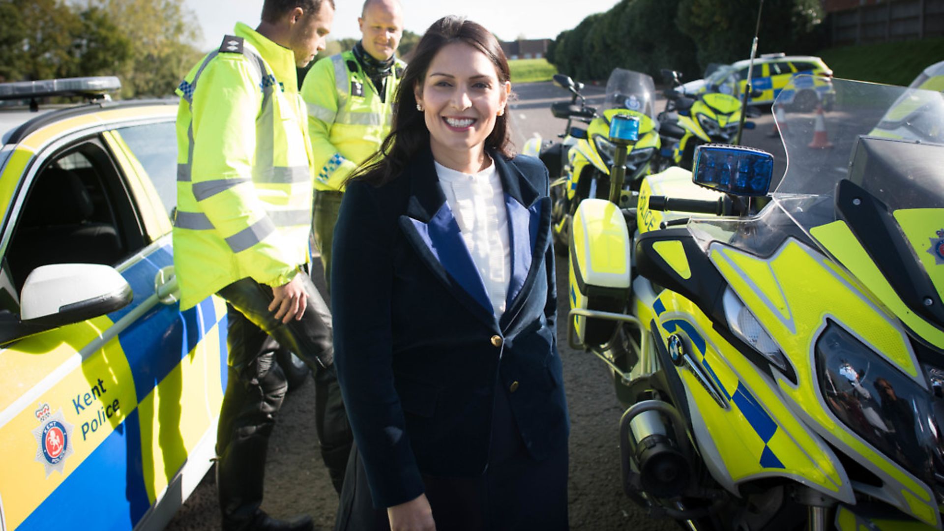 Home secretary Priti Patel during a visit to Kent Police College in Maidstone. Photograph: Stefan Rousseau/PA Wire. - Credit: PA Wire/PA Images