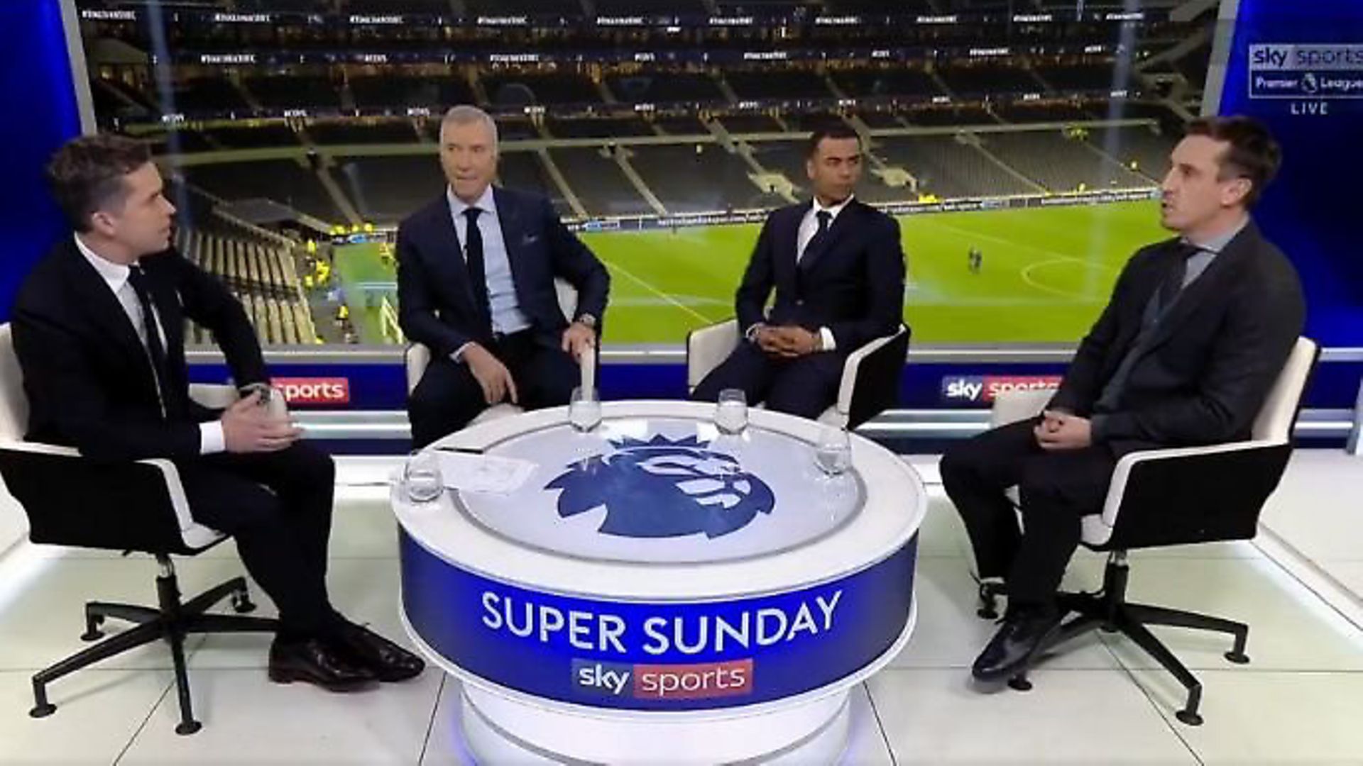 Gary Neville talks about the racist incident after a game between Spurs and Chelsea. Photograph: Sky. - Credit: Archant