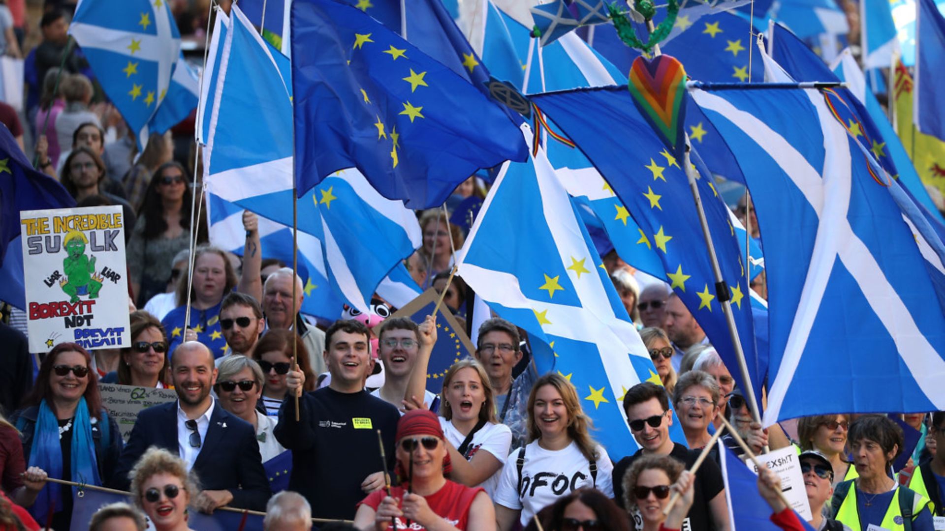 Pro-Europeans on a march in Scotland - Credit: PA