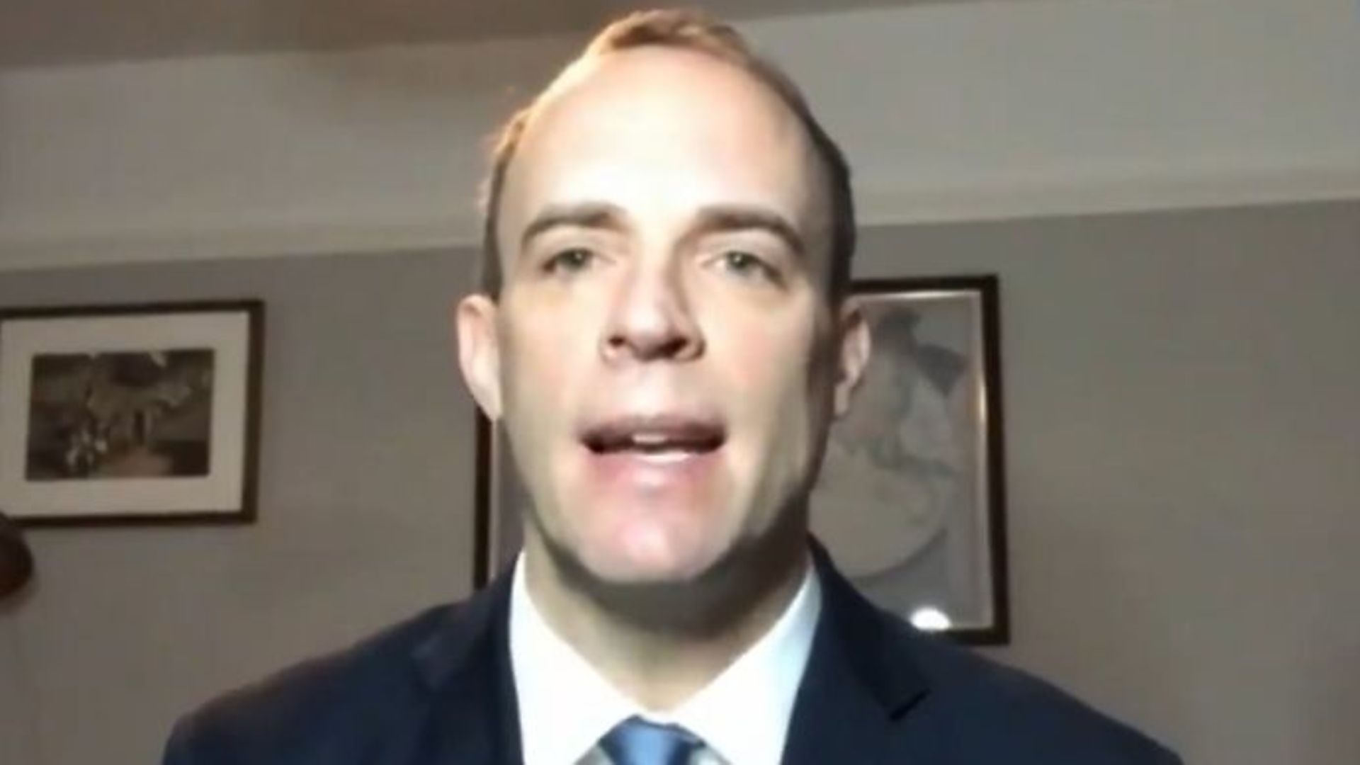 Foreign secretary Dominic Raab on Sky News - Credit: Twitter